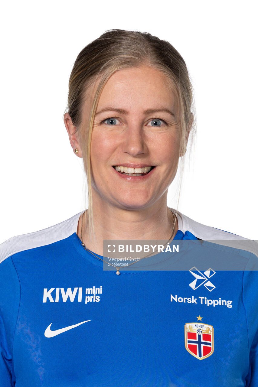 Jeanette Ringstad, team manager of the Norwegian women’s national football team, poses for a portrait on April 2, 2024 in Oslo. 