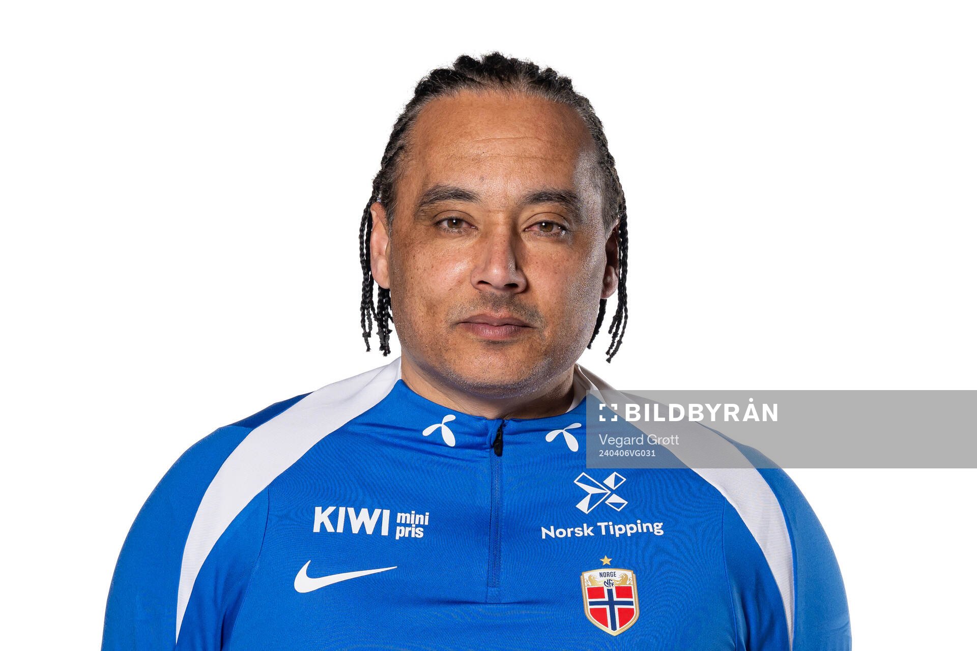 Lee Skyrme, assistant coach of the Norwegian women’s national football team, poses for a portrait on April 2, 2024 in Oslo. 