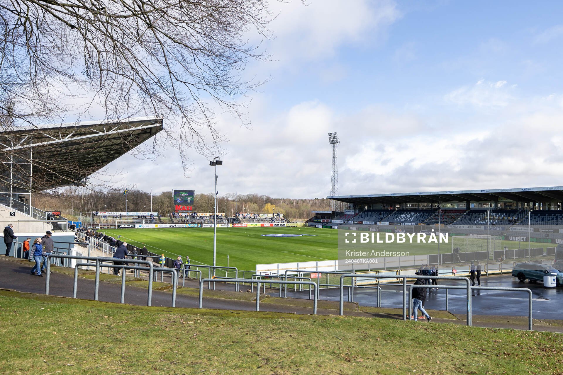 Örjans Vall inför fotbollsmatchen i Allsvenskan mellan Halmstad och IFK Göteborg den 7 april 2024 i Halmstad. 
