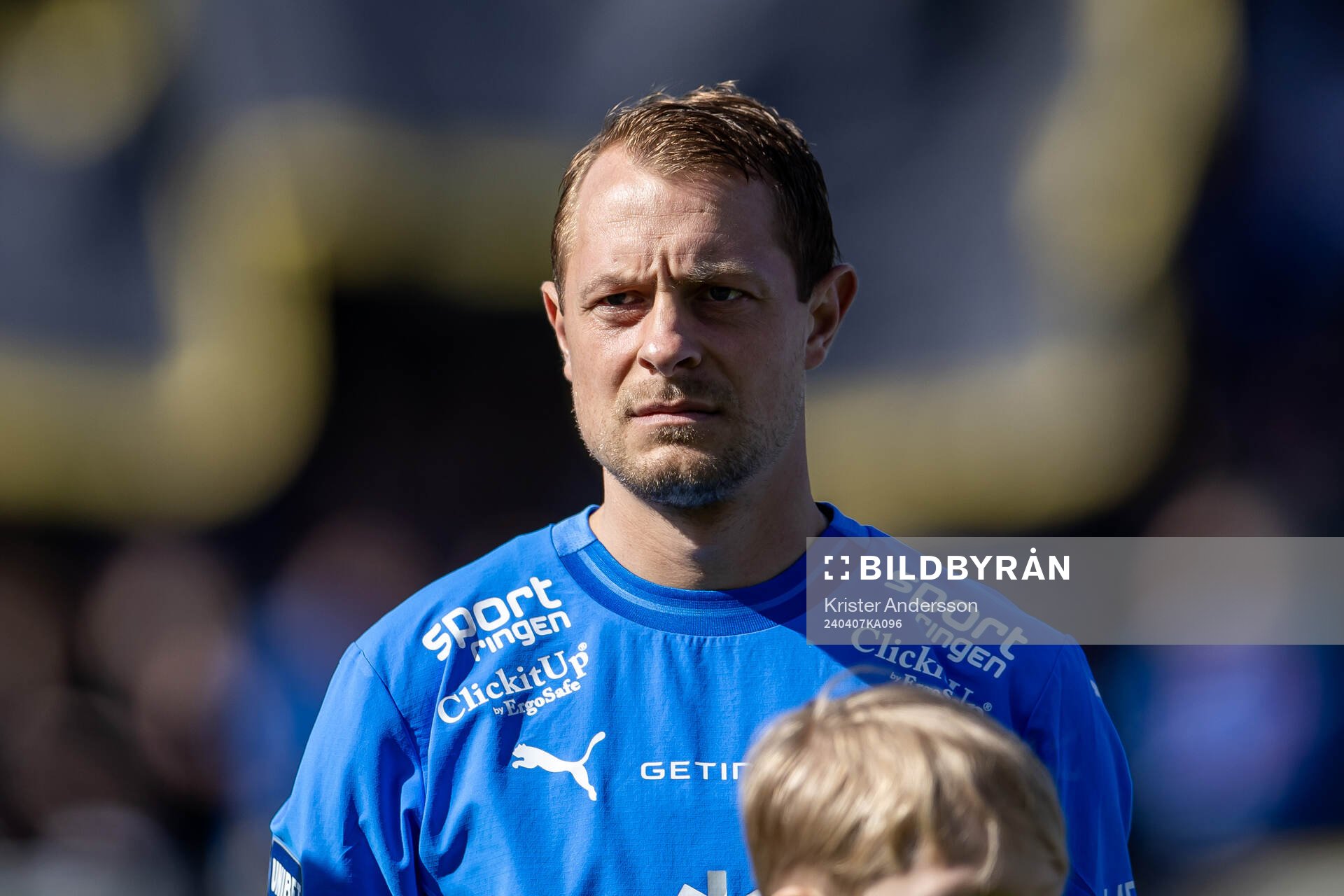 Halmstads Joel Allansson inför fotbollsmatchen i Allsvenskan mellan Halmstad och IFK Göteborg den 7 april 2024 i Halmstad. 