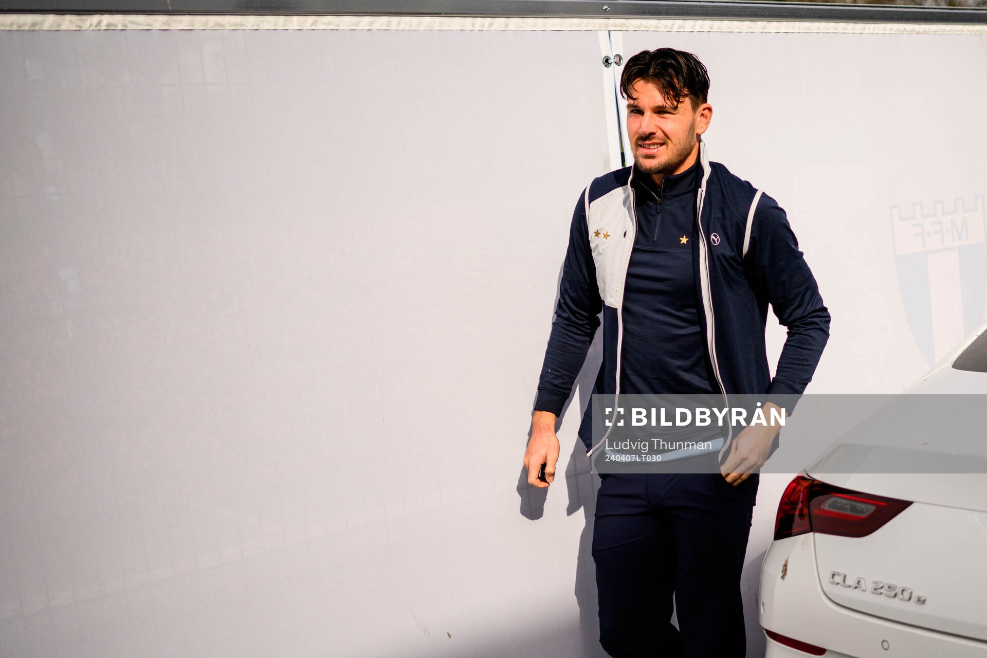 Malmö FFs Stefano Vecchia ankommer till arenan