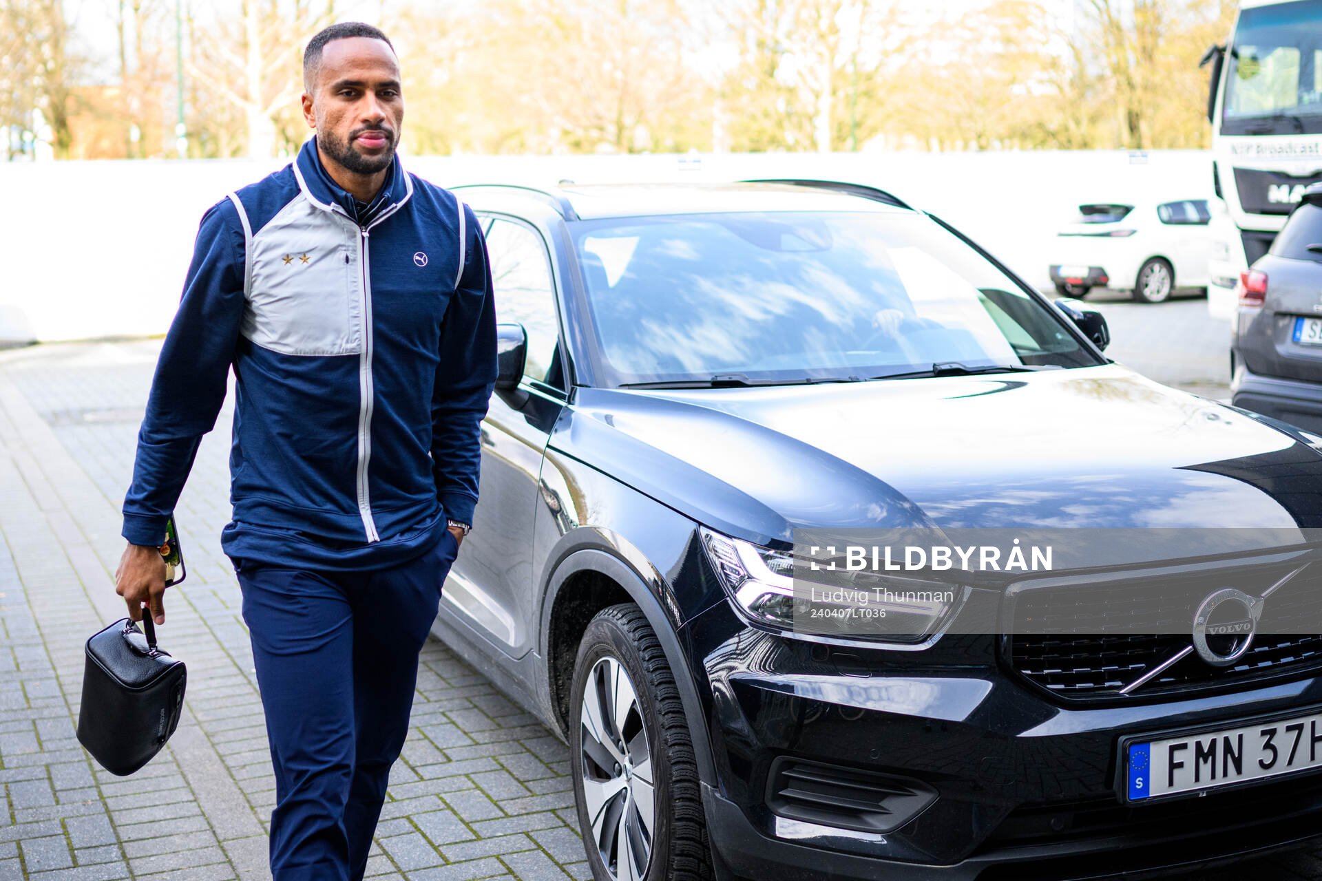 Malmö FFs Isaac Kiese Thelin ankommer till arenan