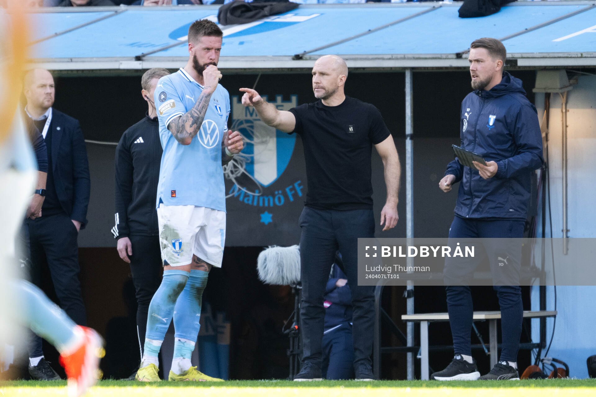 Malmö FFs Pontus Jansson, tränare Henrik Rydström och