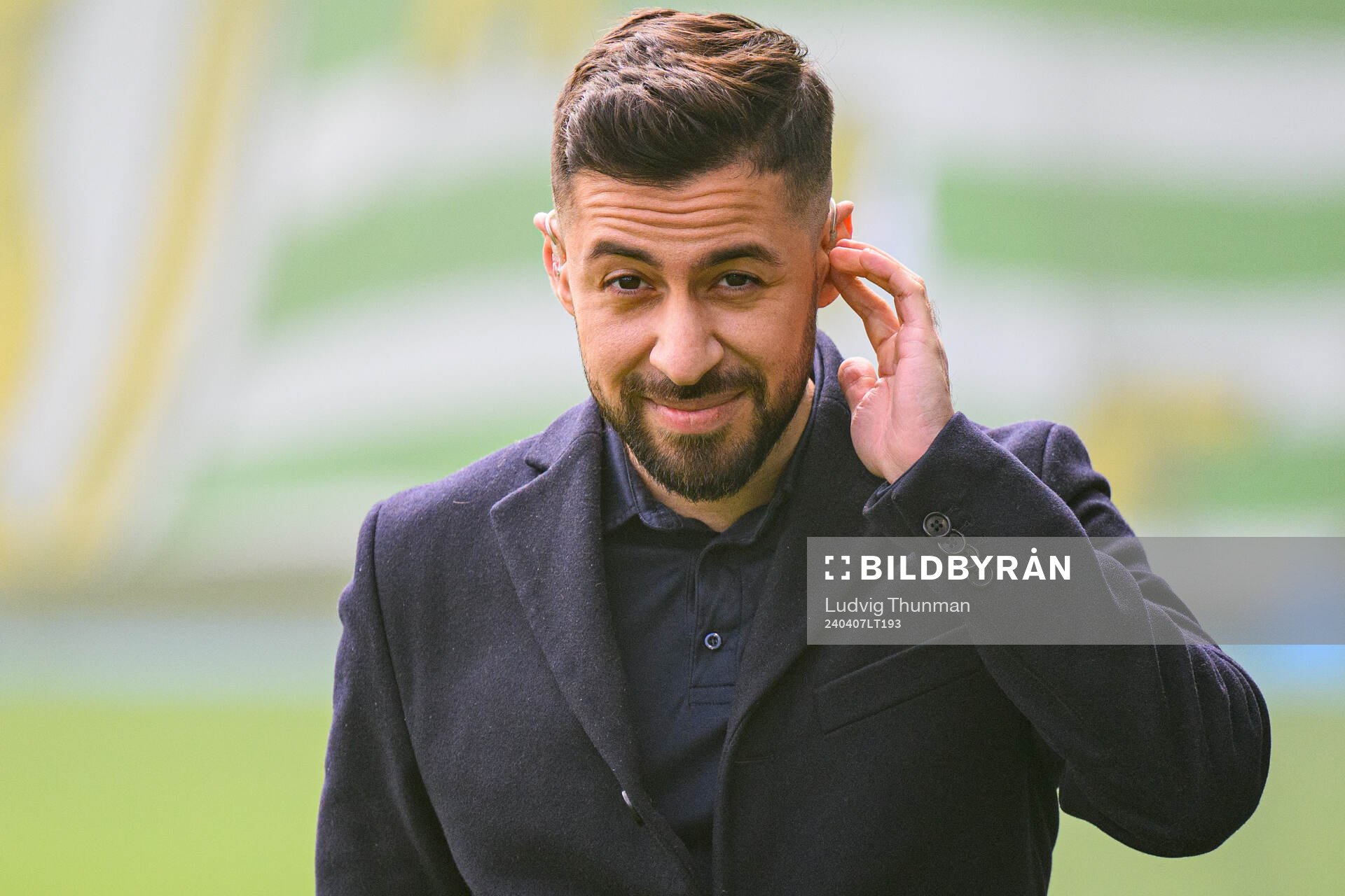 Discoverys reporter Diljen Otlu inför fotbollsmatchen i Allsvenskan mellan Malmö FF och Hammarby den 7 april 2024 i Malmö. 