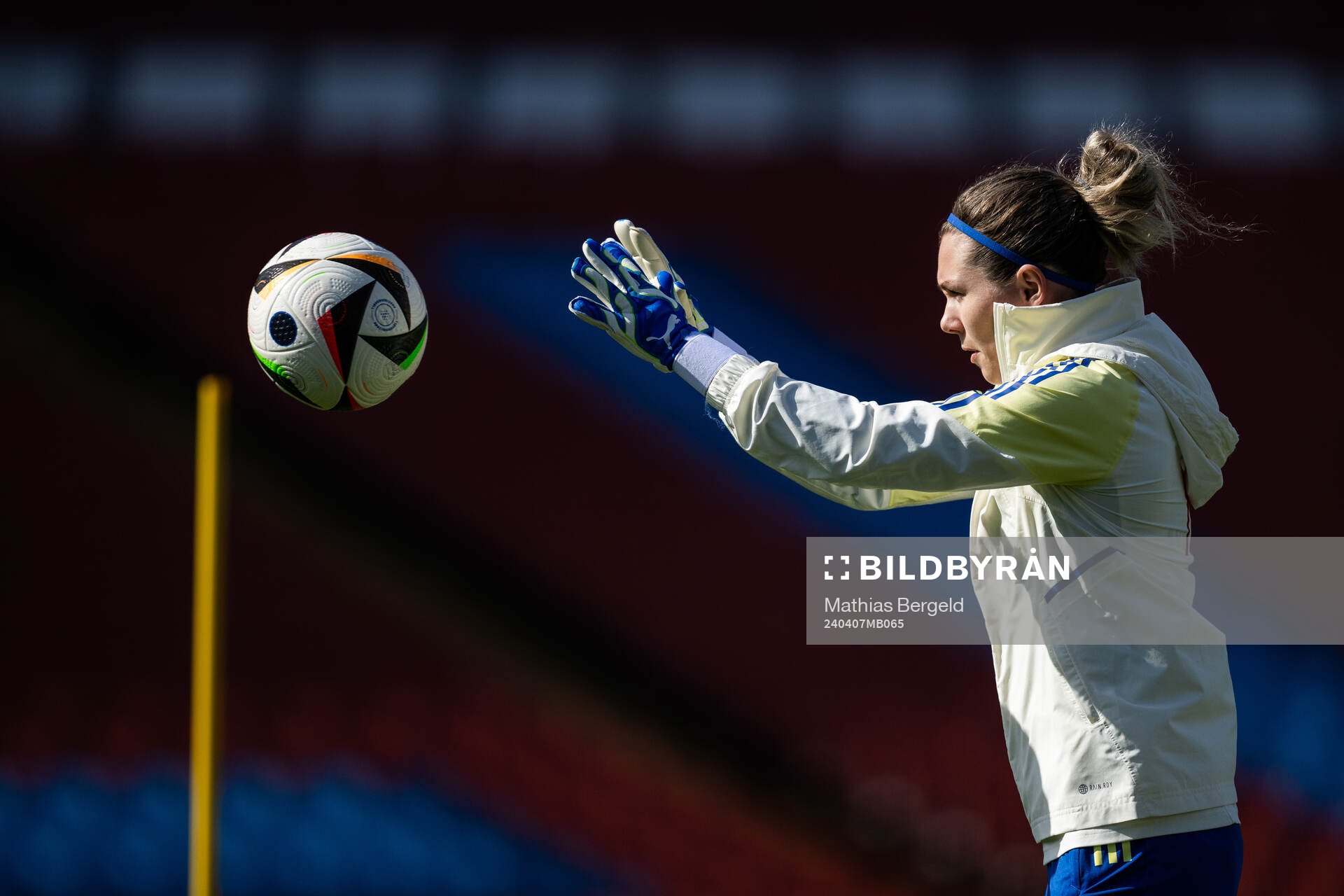 Goalkeeper Jennifer Falk of the Swedish women's national