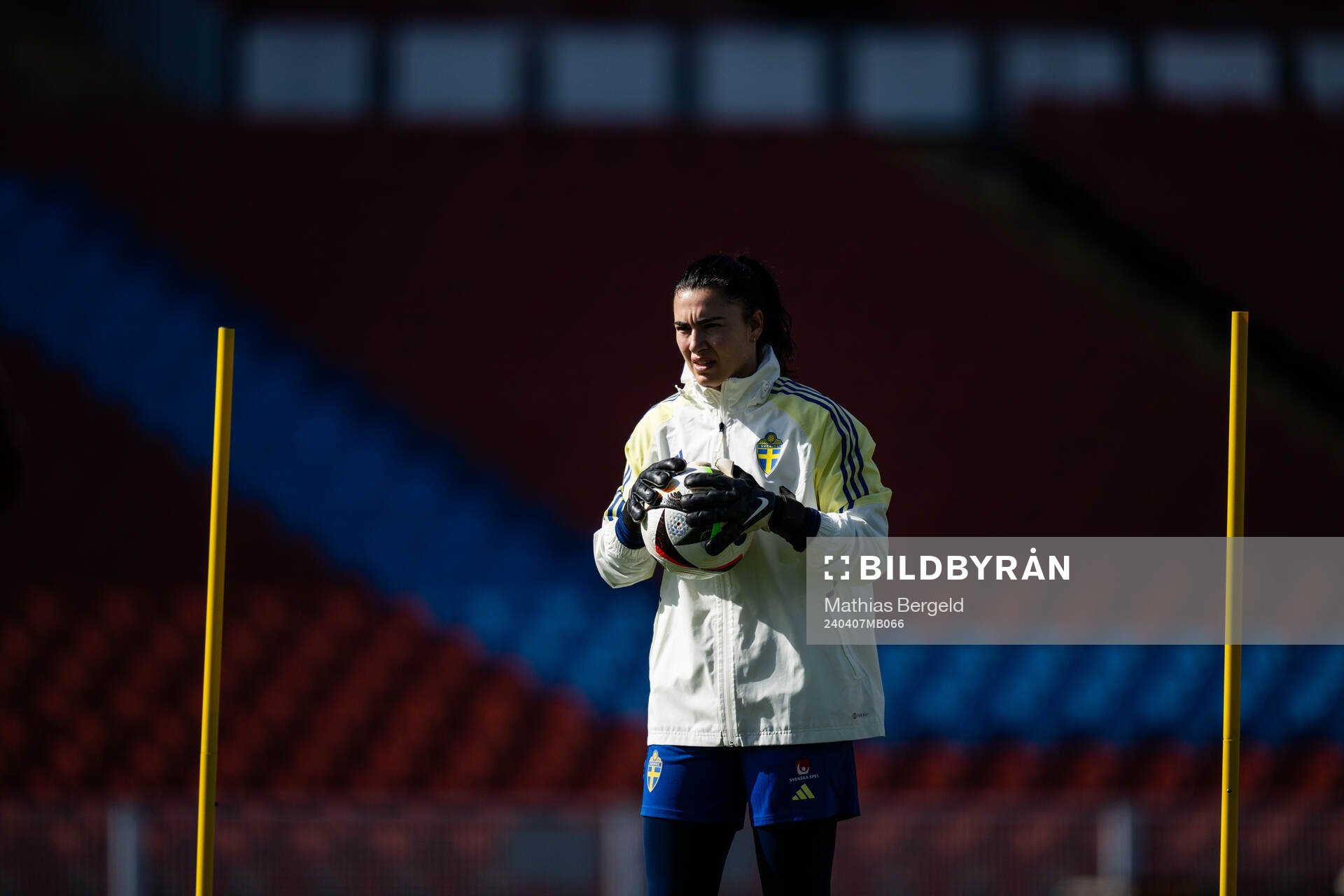 Goalkeeper Zecira Musovic of the Swedish women's national
