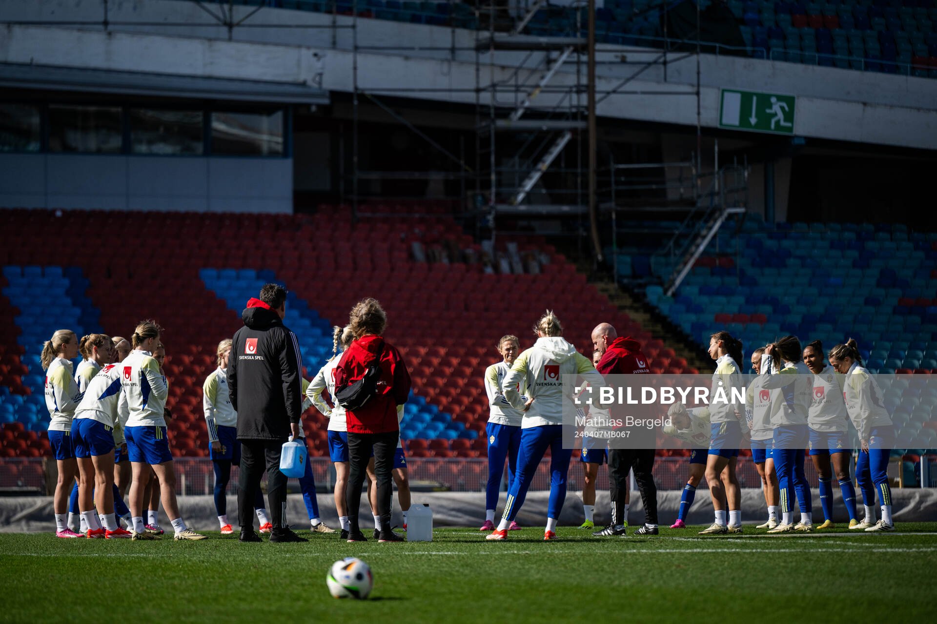 Players and staff of the Swedish women's national football