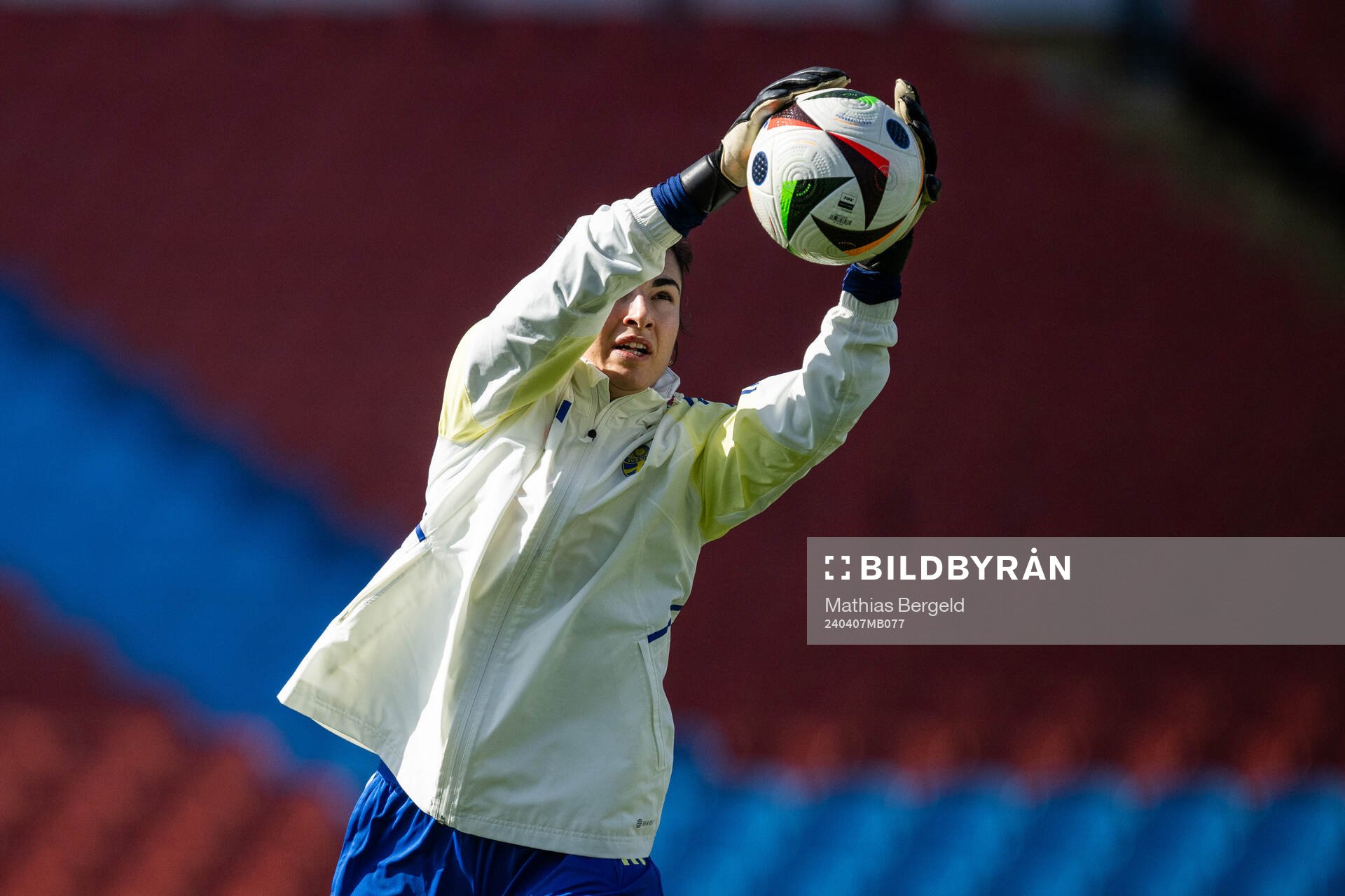 Goalkeeper Zecira Musovic of the Swedish women's national