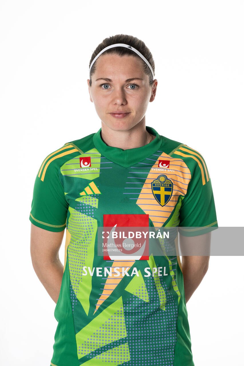 Goalkeeper Jennifer Falk of the Swedish women's national