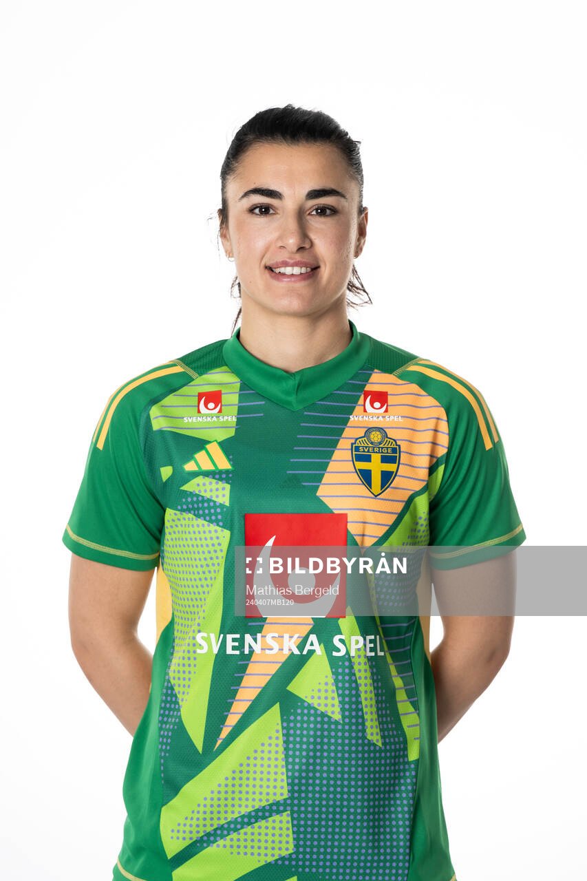 Goalkeeper Zecira Musovic of the Swedish women's national