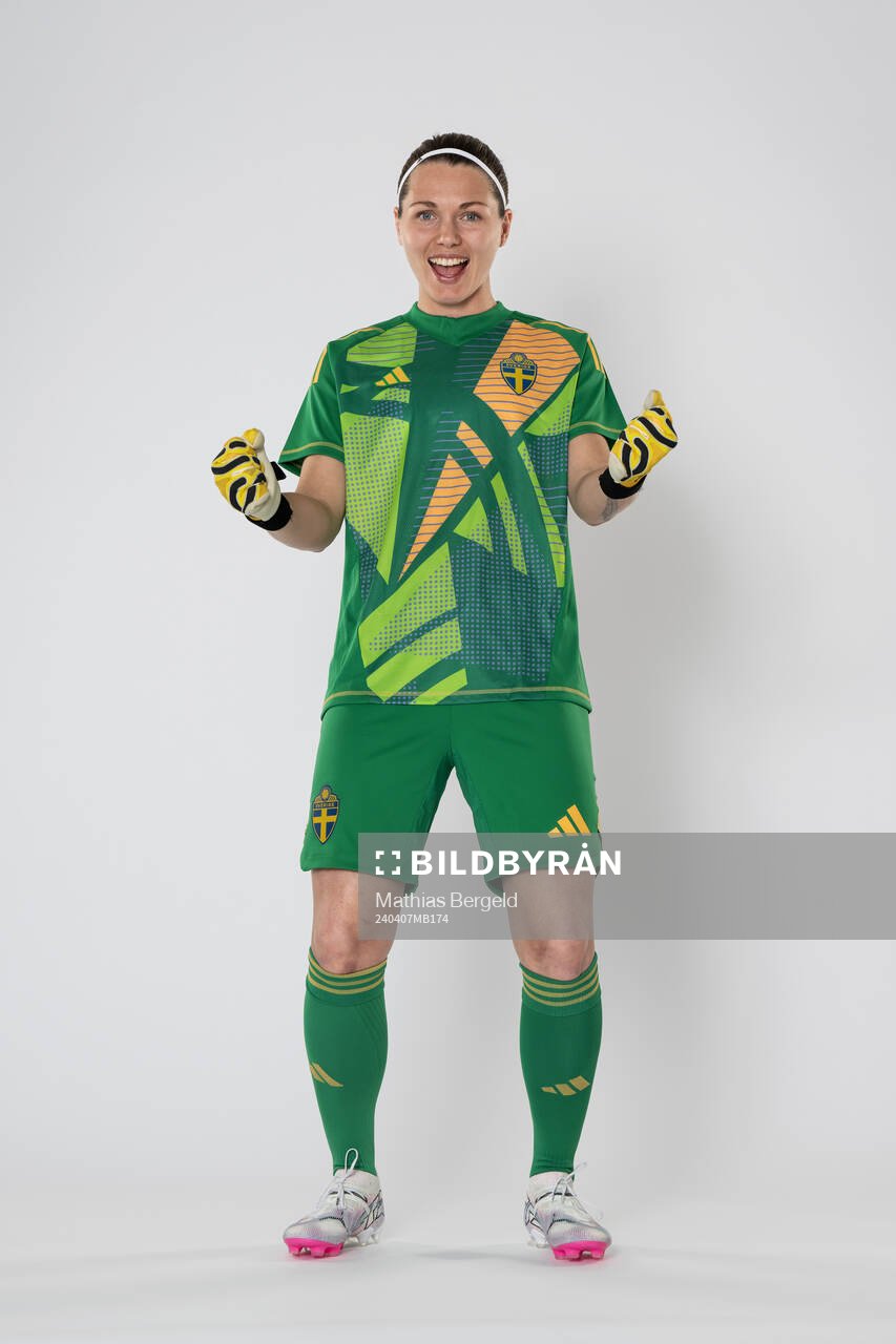 Goalkeeper Jennifer Falk of the Swedish women's national