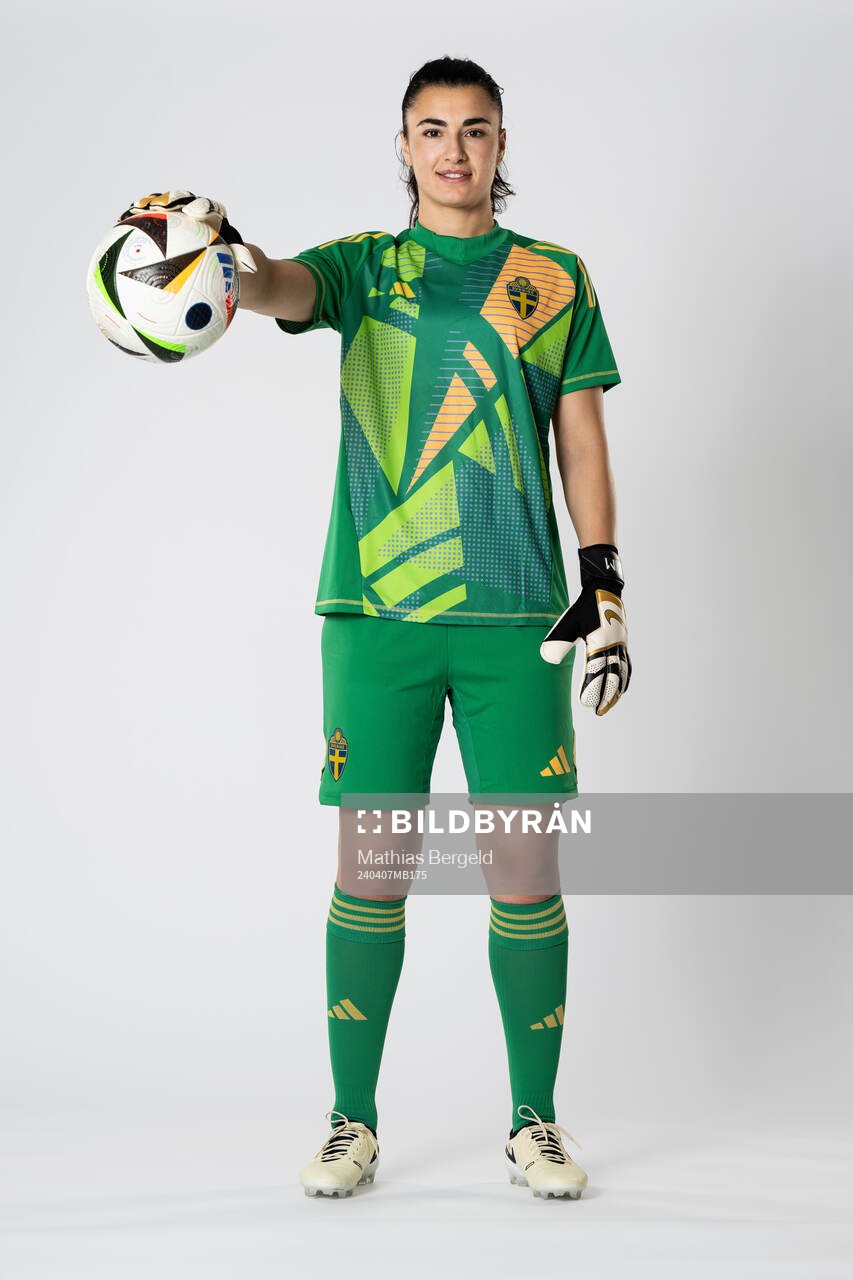 Goalkeeper Zecira Musovic of the Swedish women's national