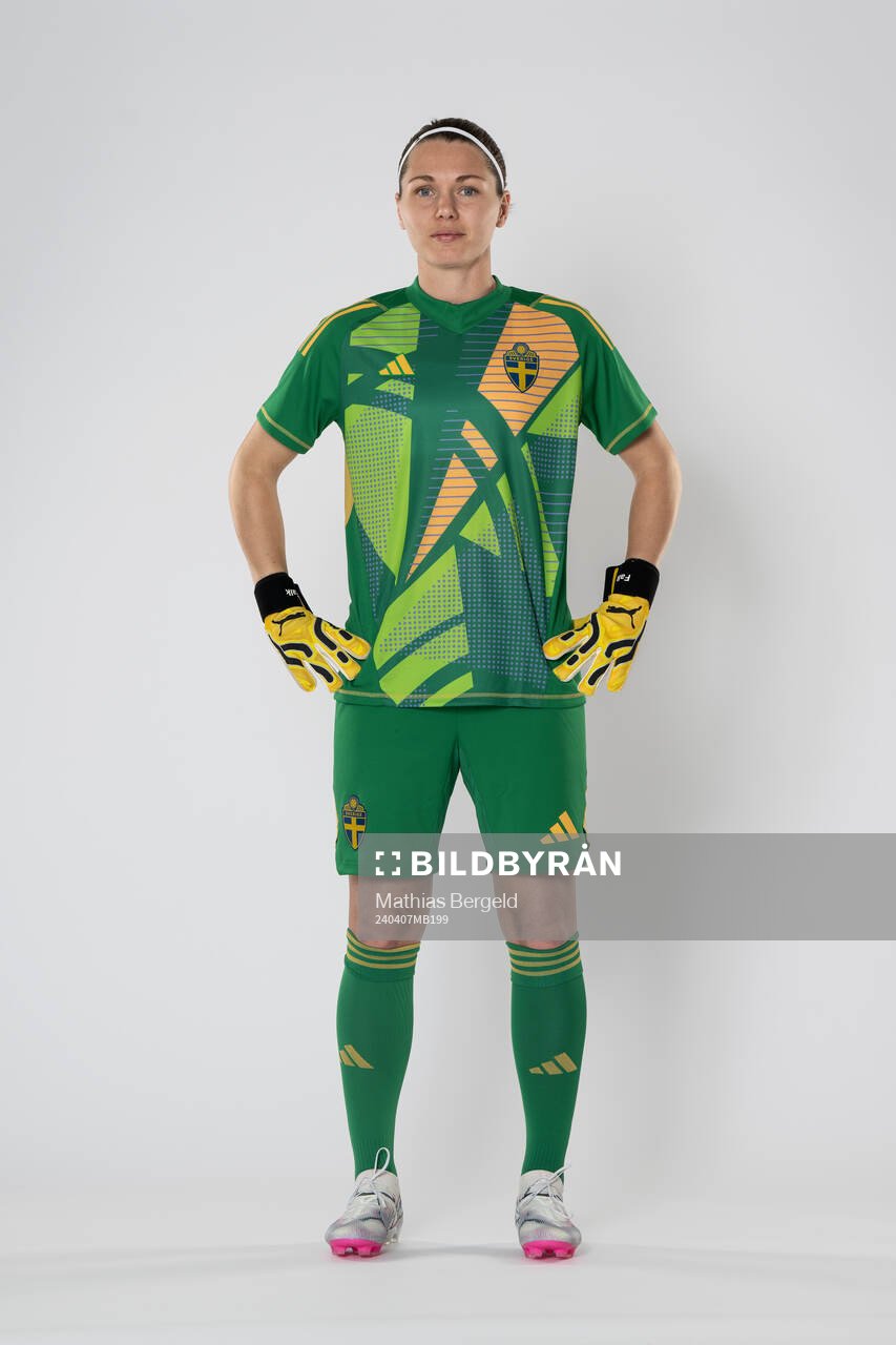 Goalkeeper Jennifer Falk of the Swedish women's national