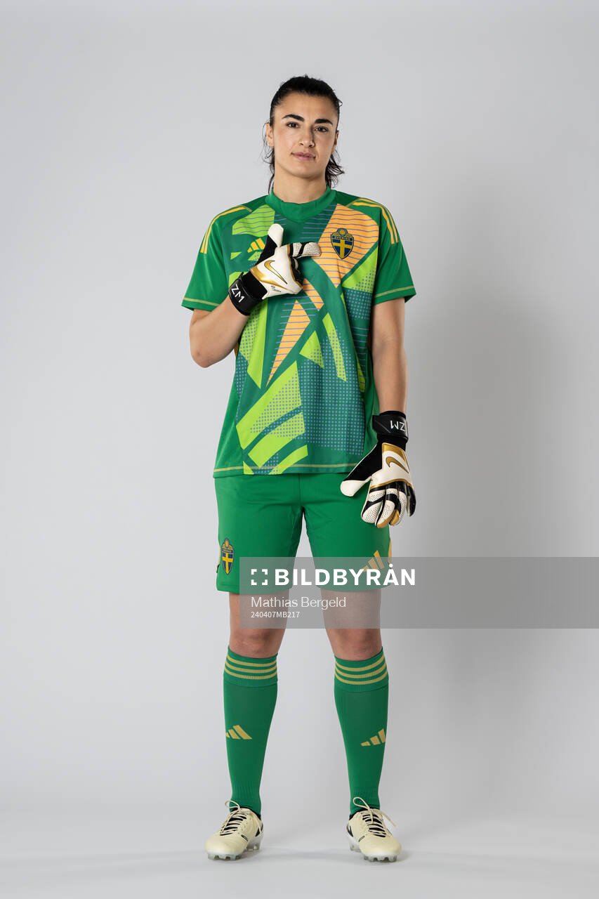Goalkeeper Zecira Musovic of the Swedish women's national