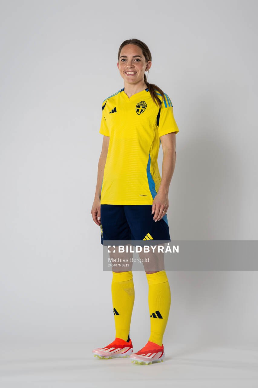 Elin Rubensson of the Swedish women's national football team poses for a portrait on April 7, 2024 in Gothenburg. Editors note: This image has been retouched, objects have been removed.