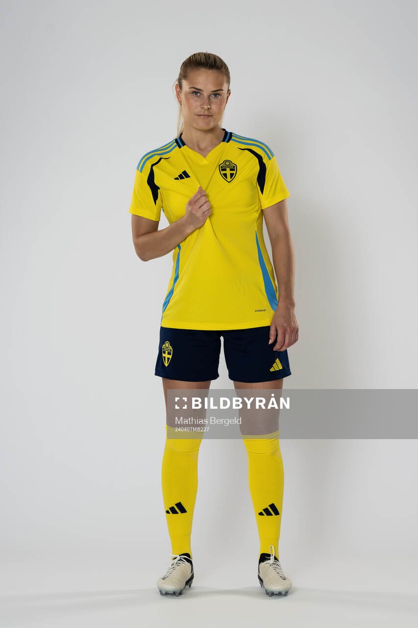 Amanda Nildén of the Swedish women's national football team poses for a portrait on April 7, 2024 in Gothenburg. Editors note: This image has been retouched, objects have been removed.