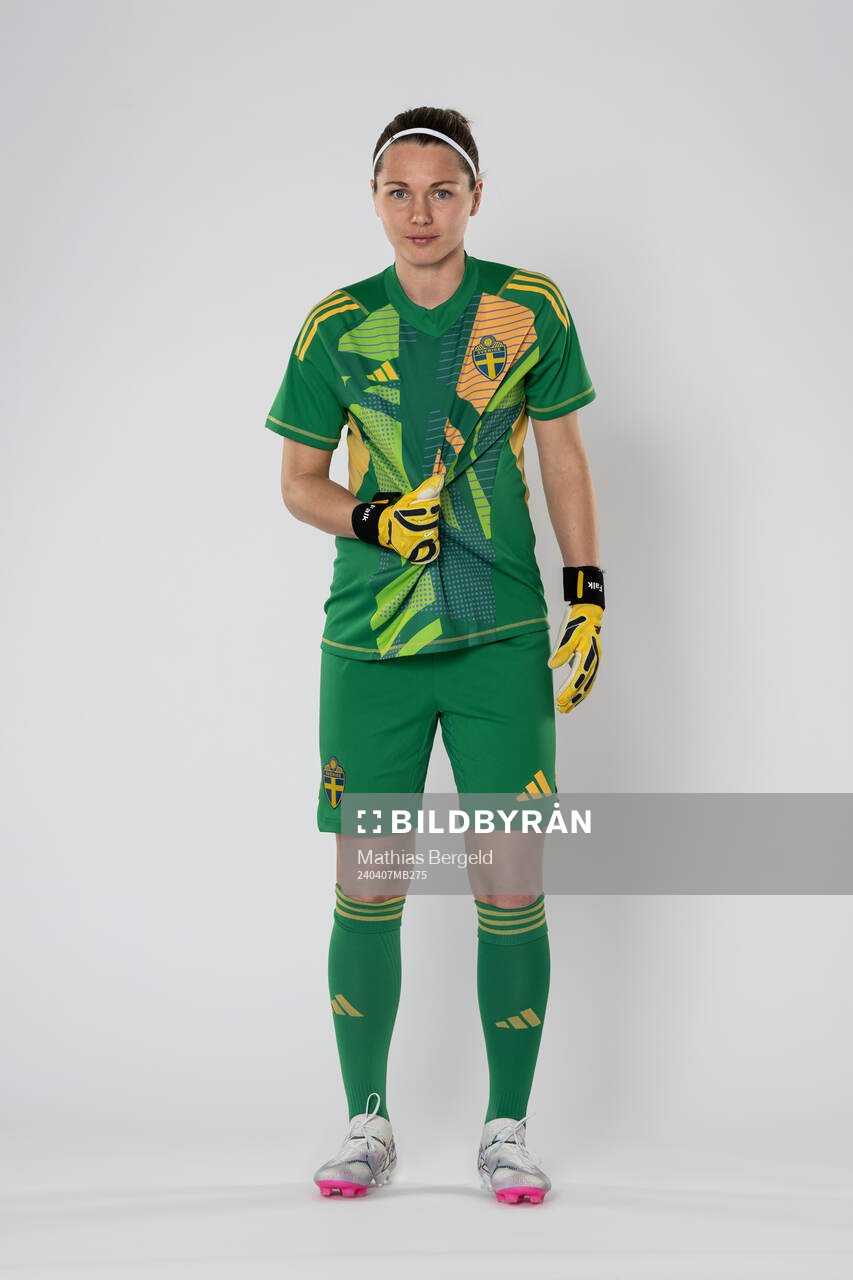 Goalkeeper Jennifer Falk of the Swedish women's national