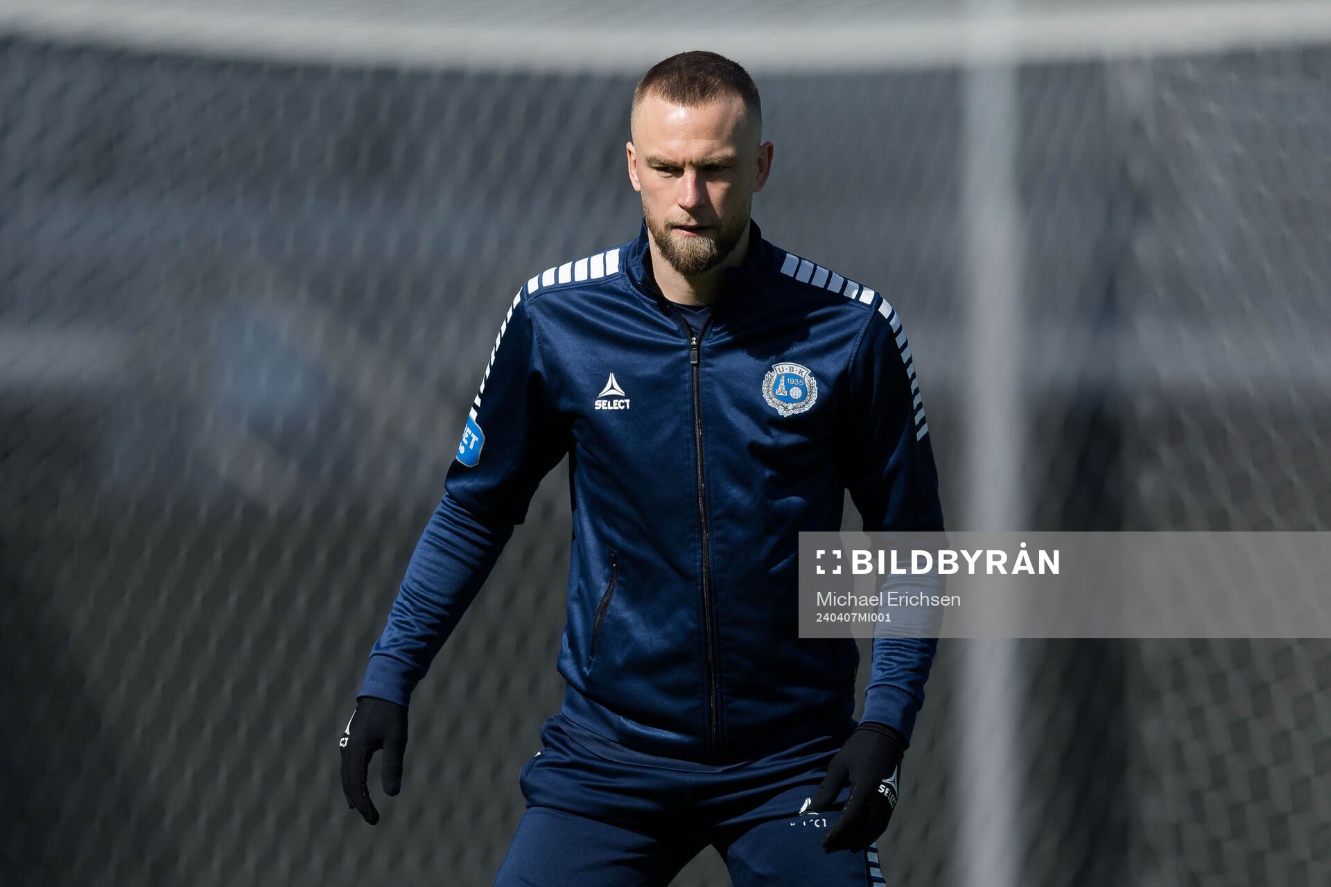 Utsiktens Alexander Faltsetas inför fotbollsmatchen i Superettan mellan Utsikten och Gefle den 7 april 2024 i Göteborg. 