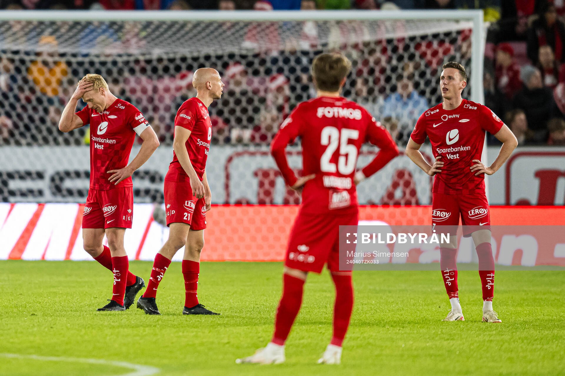 Sivert Heltne Nilsen and Joachim Soltvedt of Brann looks