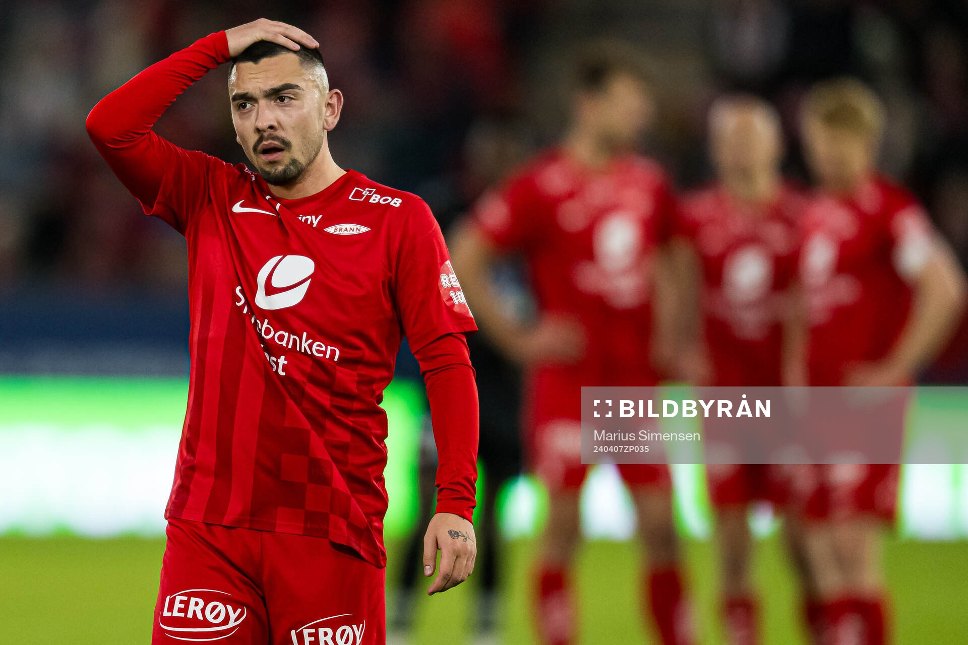 Niklas Castro of Brann looks dejected