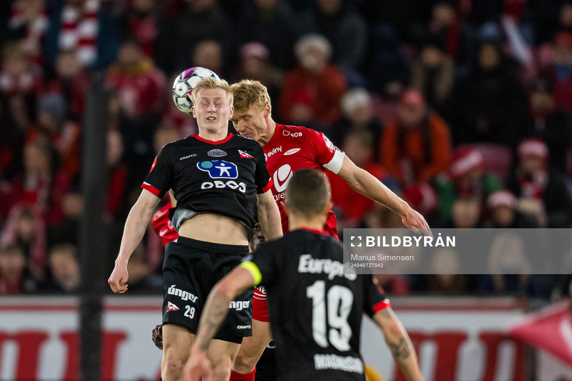 Oscar Aga of Fredrikstad anf Sivert Heltne Nilsen of Brann