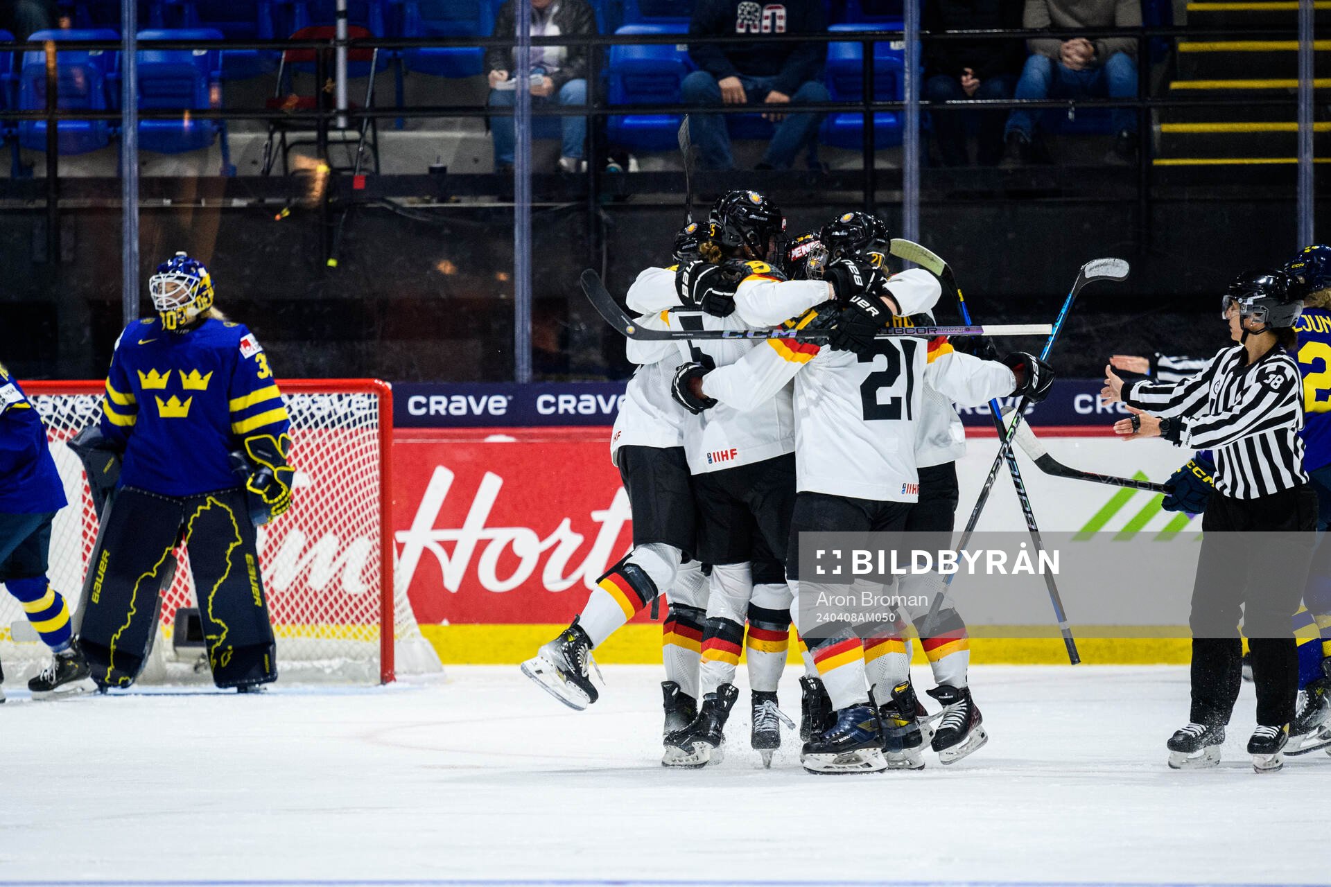 Franziska Feldmeier of Germany celebrates with teammates