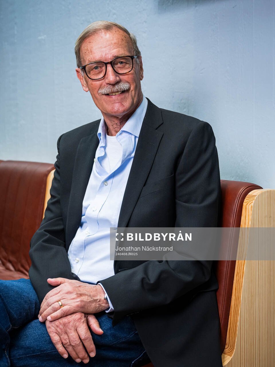 Staffan Tapper under en pressträff anordnad av SVT den 8 april 2024 i Stockholm. 