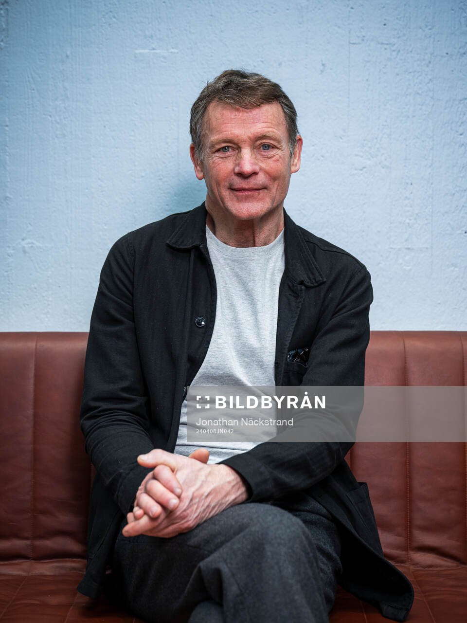Torbjörn Nilsson under en pressträff anordnad av SVT den 8 april 2024 i Stockholm. 