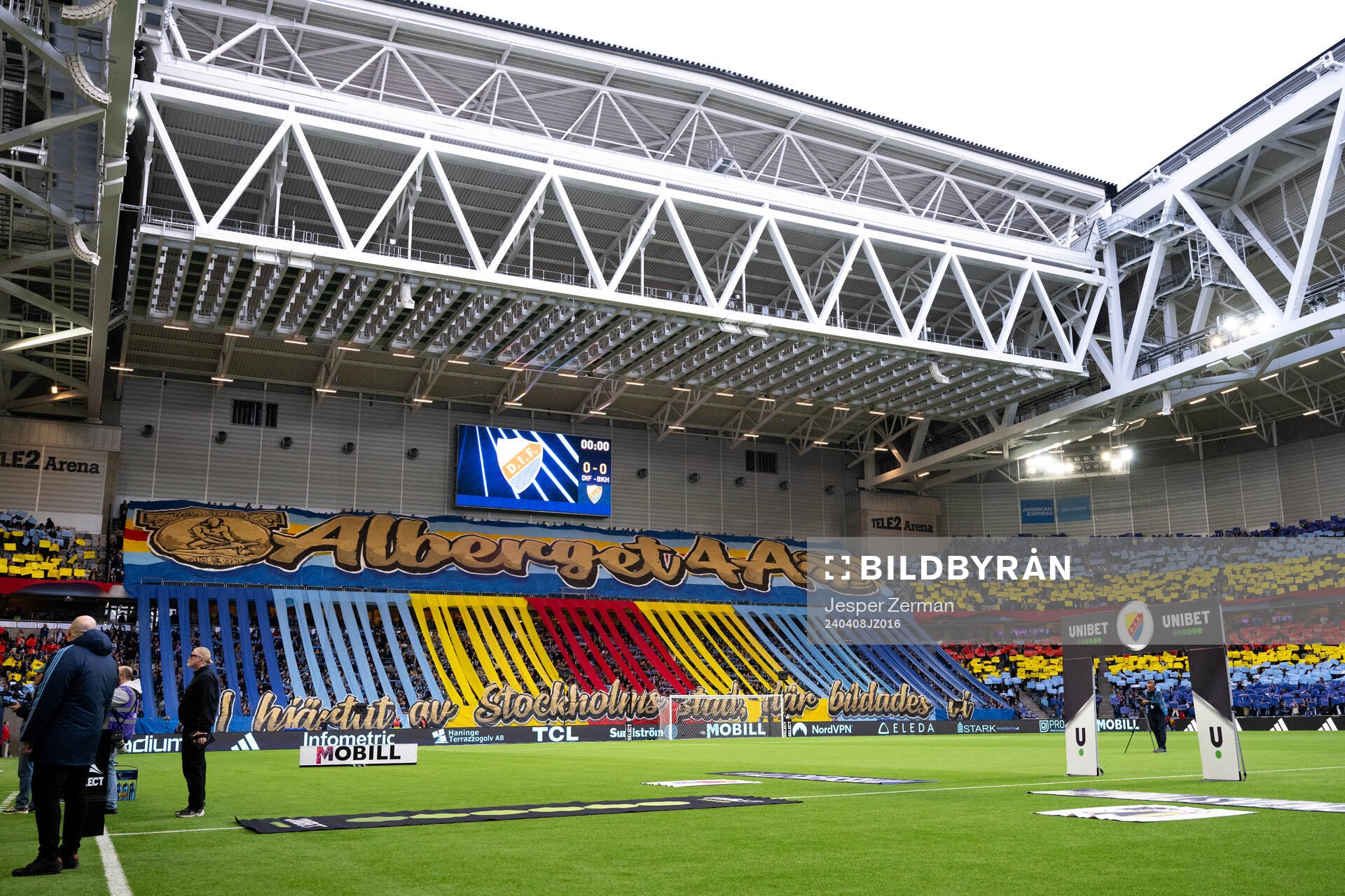 Djurgårdens supportar med tifo