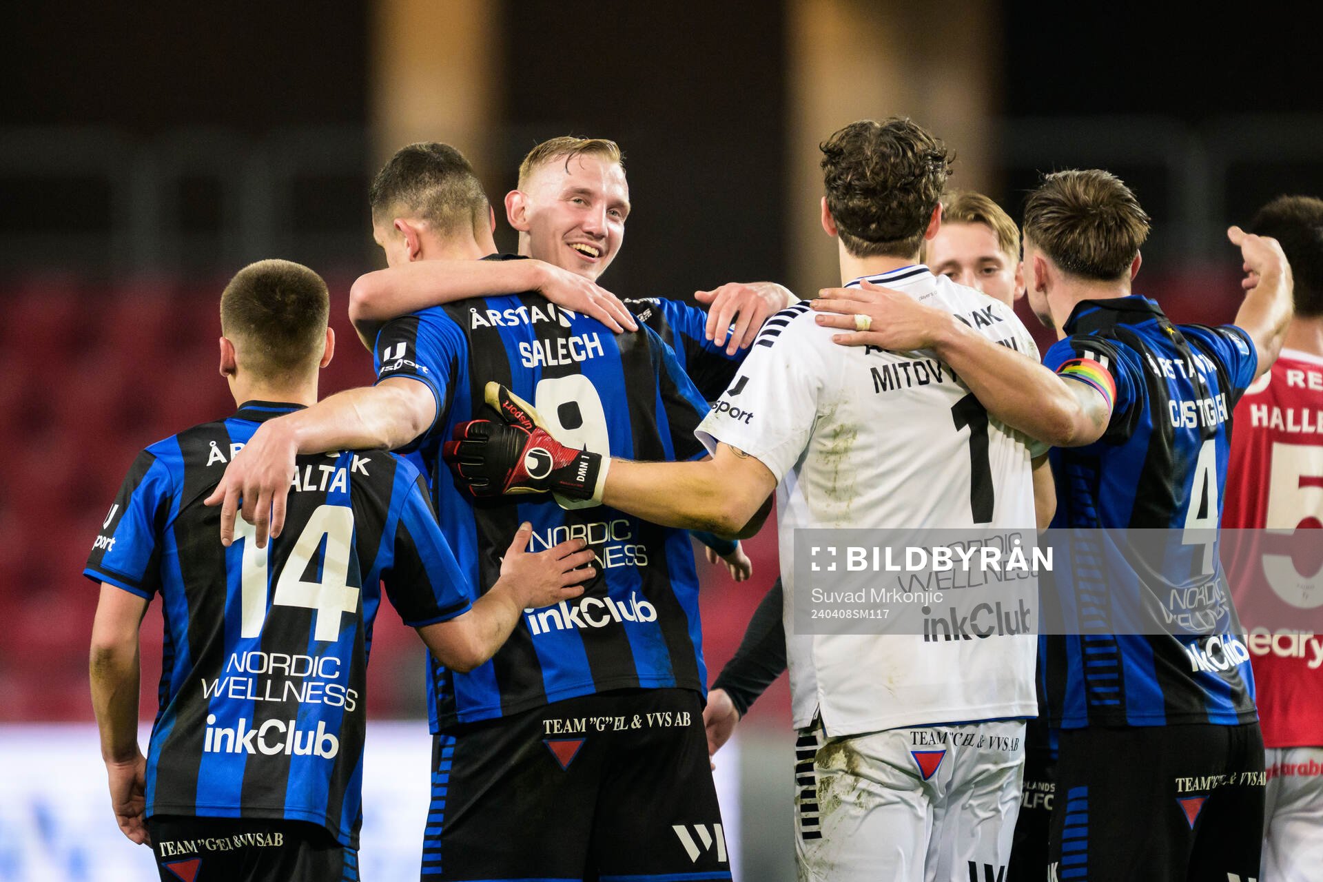 Sirius Yousef Salech jublar efter fotbollsmatchen i Allsvenskan mellan Kalmar och Sirius den 8 april 2024 i Kalmar. 