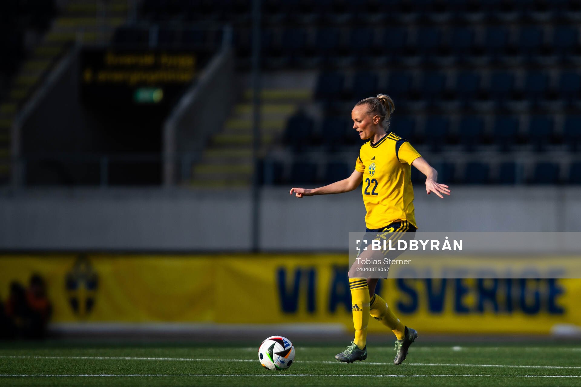 Emma Pennsäter of Sweden during the under-23 international friendly football match between Sweden and Norway on April 8, 2024 in Gävle.