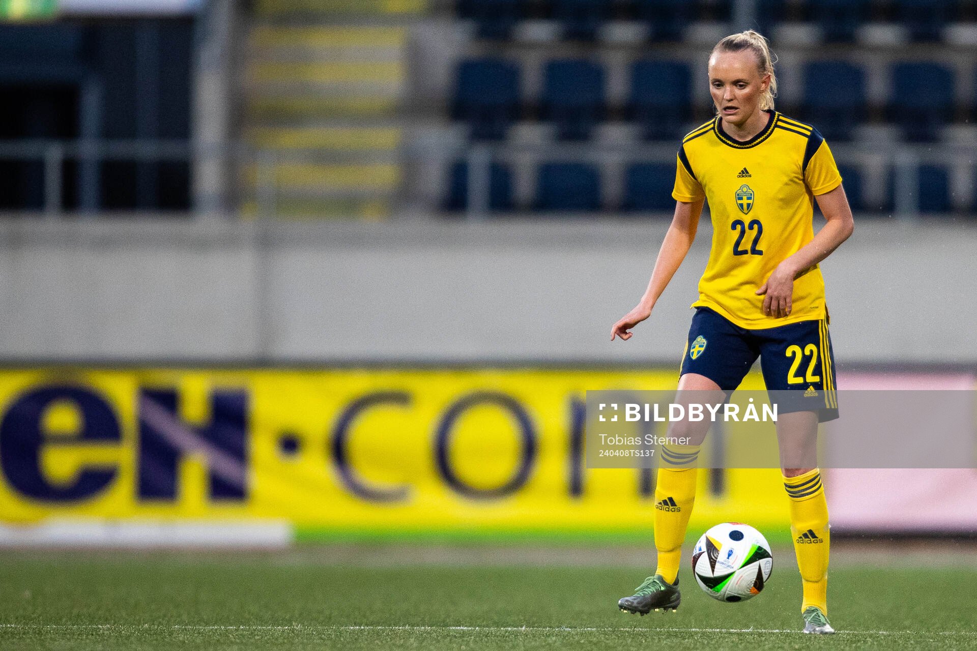 Emma Pennsäter of Sweden during the under-23 international friendly football match between Sweden and Norway on April 8, 2024 in Gävle.