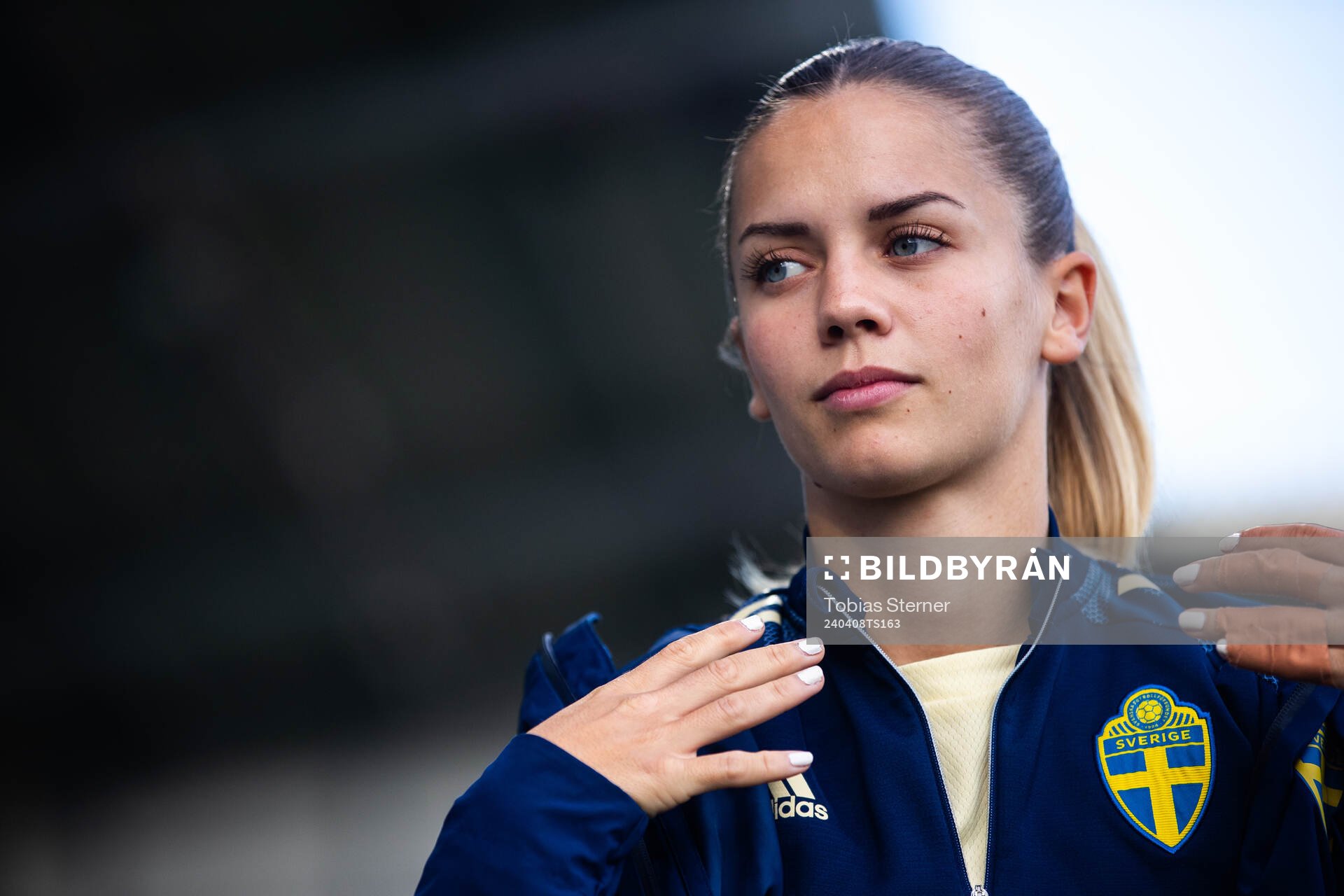 Johanna Renmark of Sweden ahead of the under-23 international friendly football match between Sweden and Norway on April 8, 2024 in Gävle.