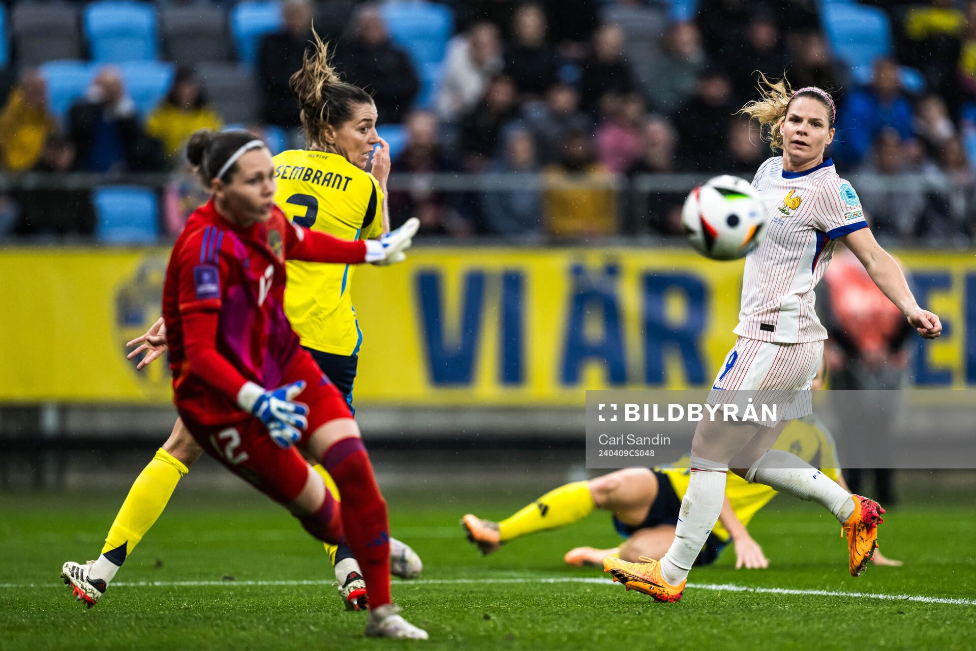 goalkeeper Jennifer Falk and Linda Sembrant of Sweden