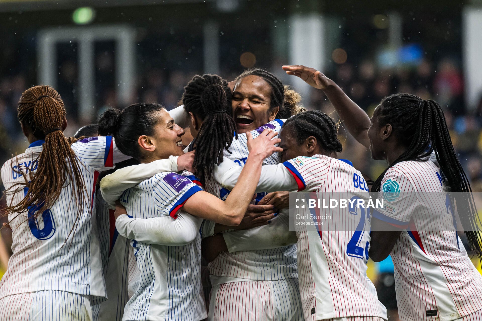 Wendie Renard of France celebrating the 0-1 goal