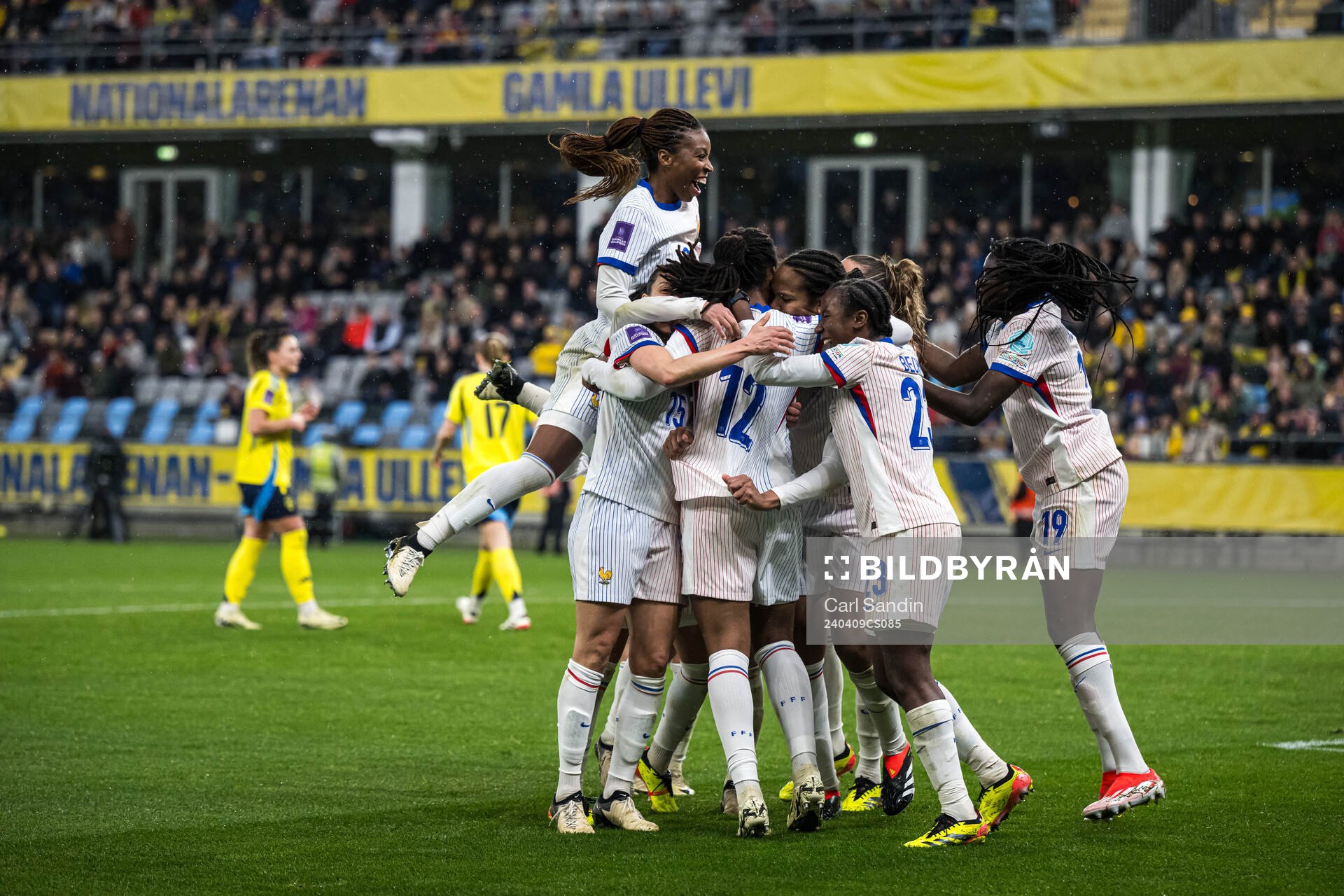 Wendie Renard of France celebrating the 0-1 goal