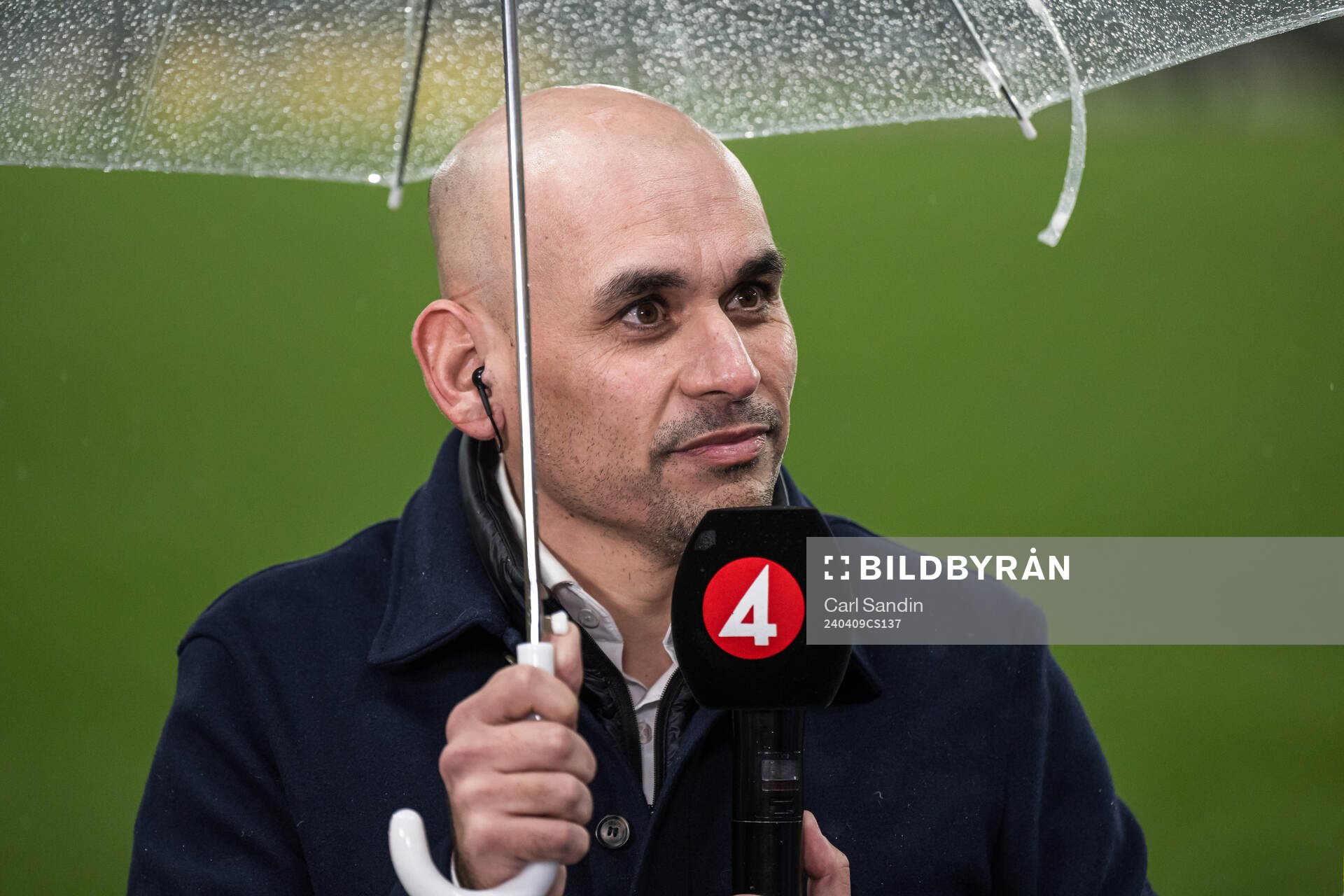 Marcelo Fernandez in Swedish broadcaster TV4 studio after the UEFA Women's Euro Qualifier football match between Sweden and France on April 9, 2024 in Gothenburg.