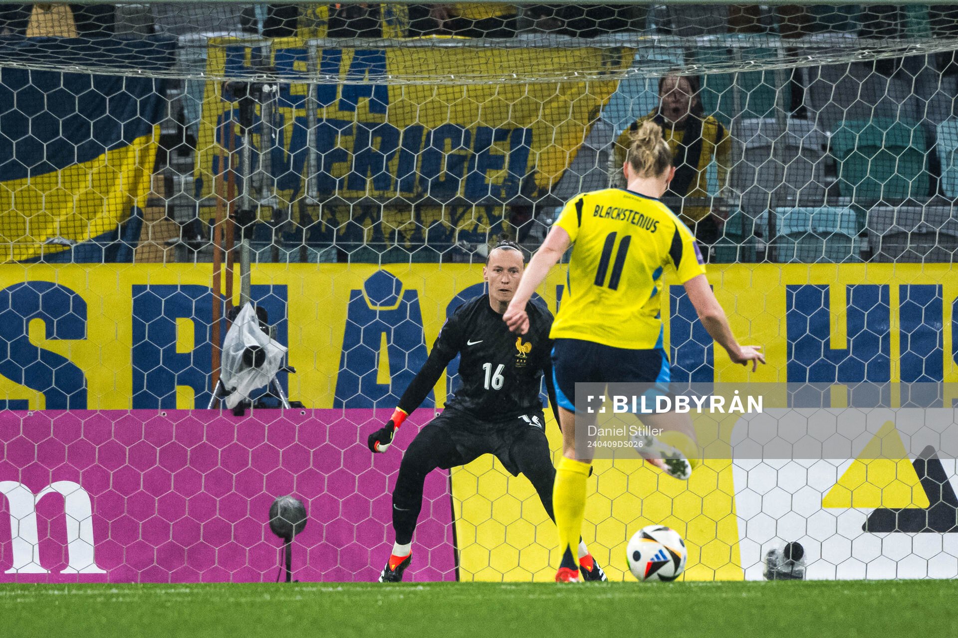 goalkeeper Pauline Peyraud-Magnin of France and Stina