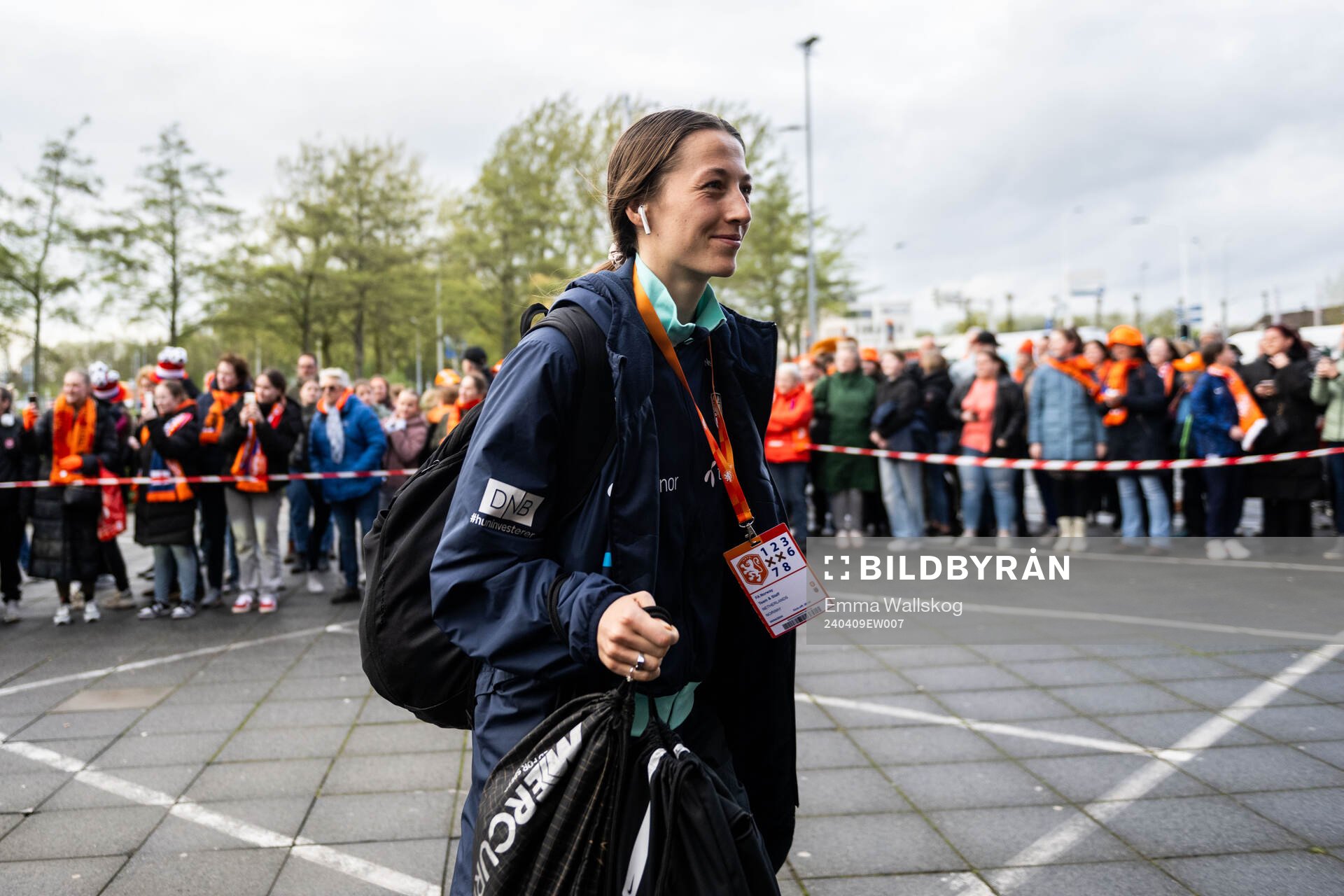 Goalkeeper Cecilie Fiskerstrand of Norway ahead of the UEFA Women's Euro Qualifier football match between Netherlands and Norway on April 9, 2024 in Breda.