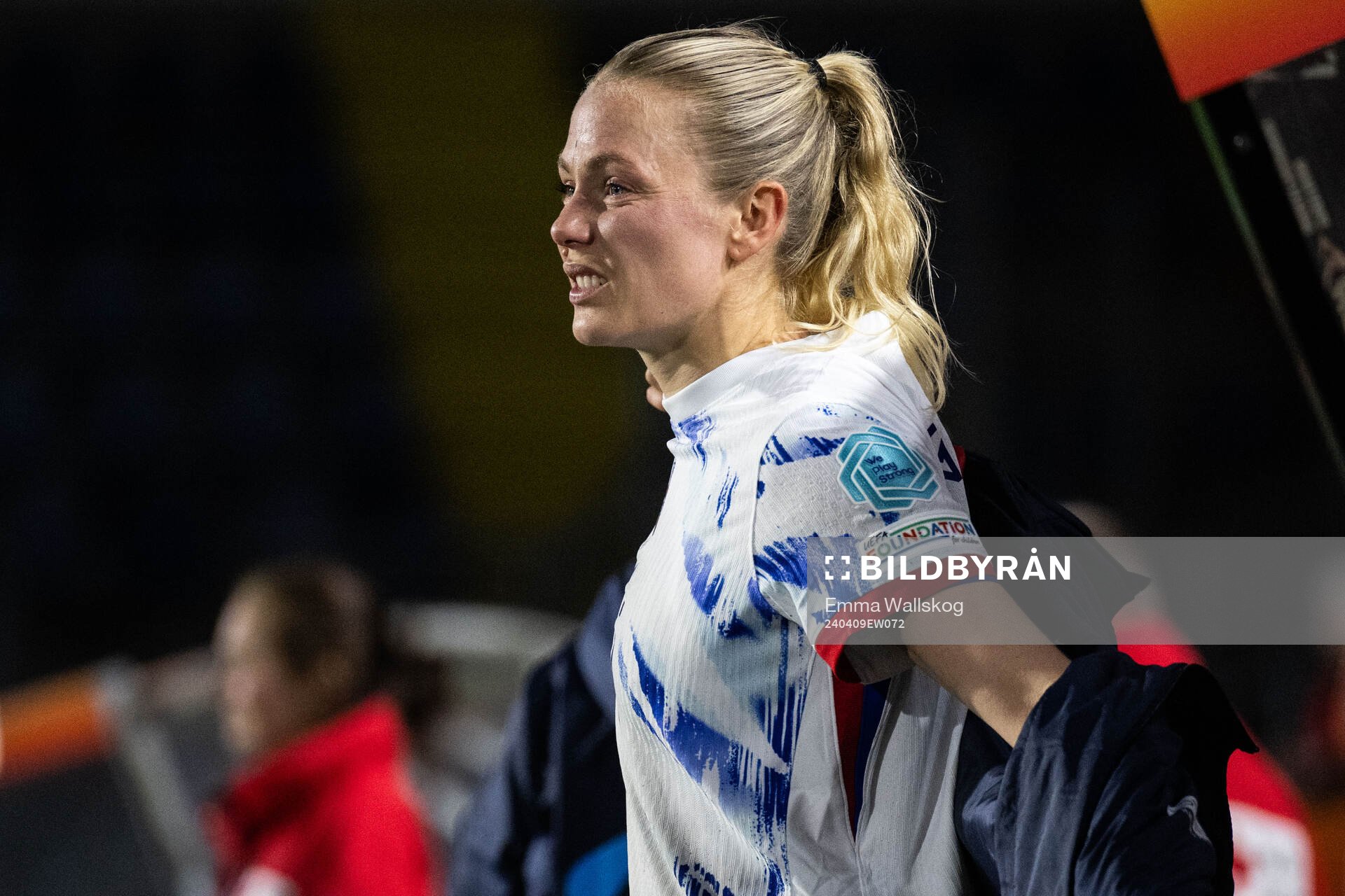 Guro Bergsvand of Norway looks dejected