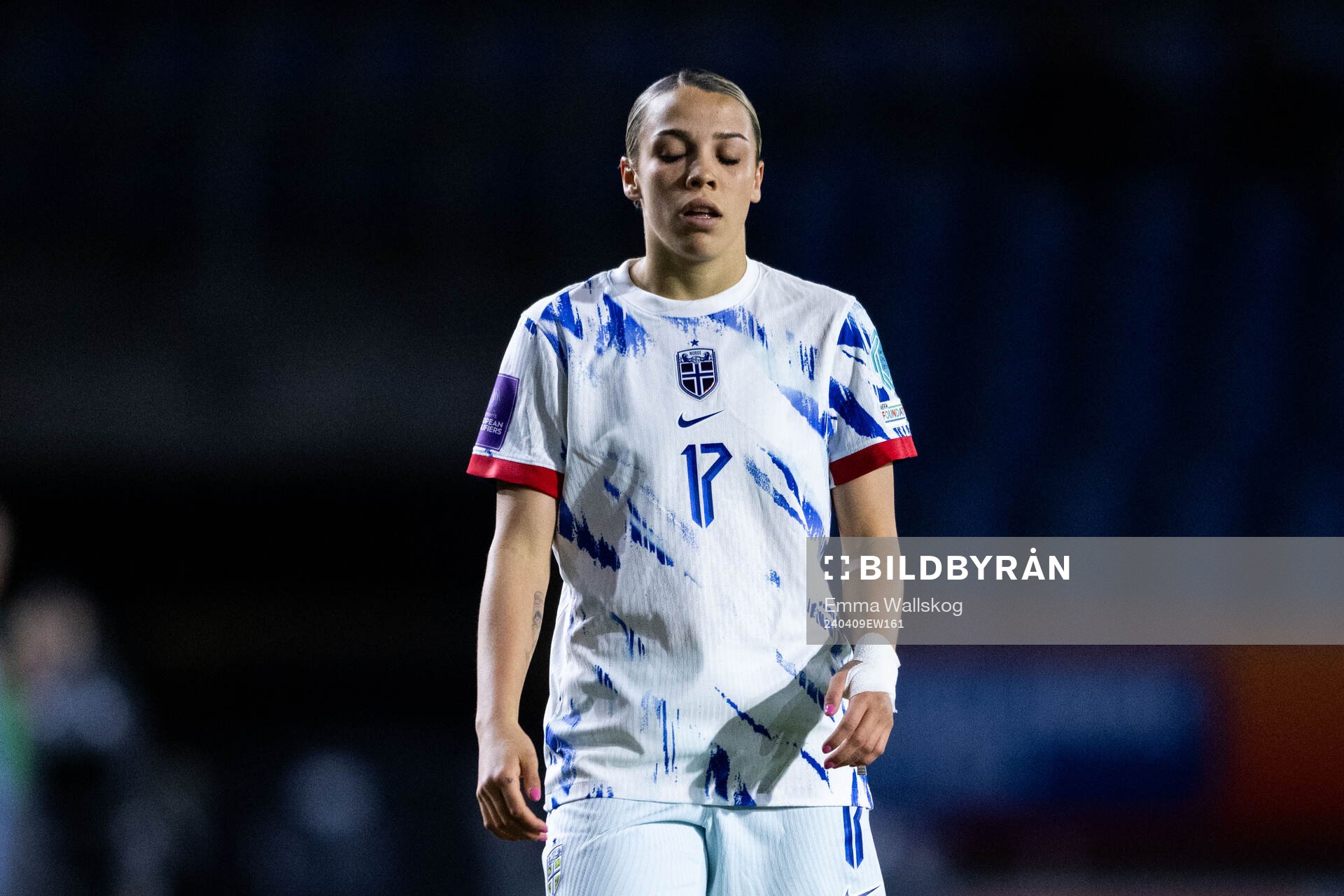 Celin Bizet Ildhusøy of Norway looks dejected