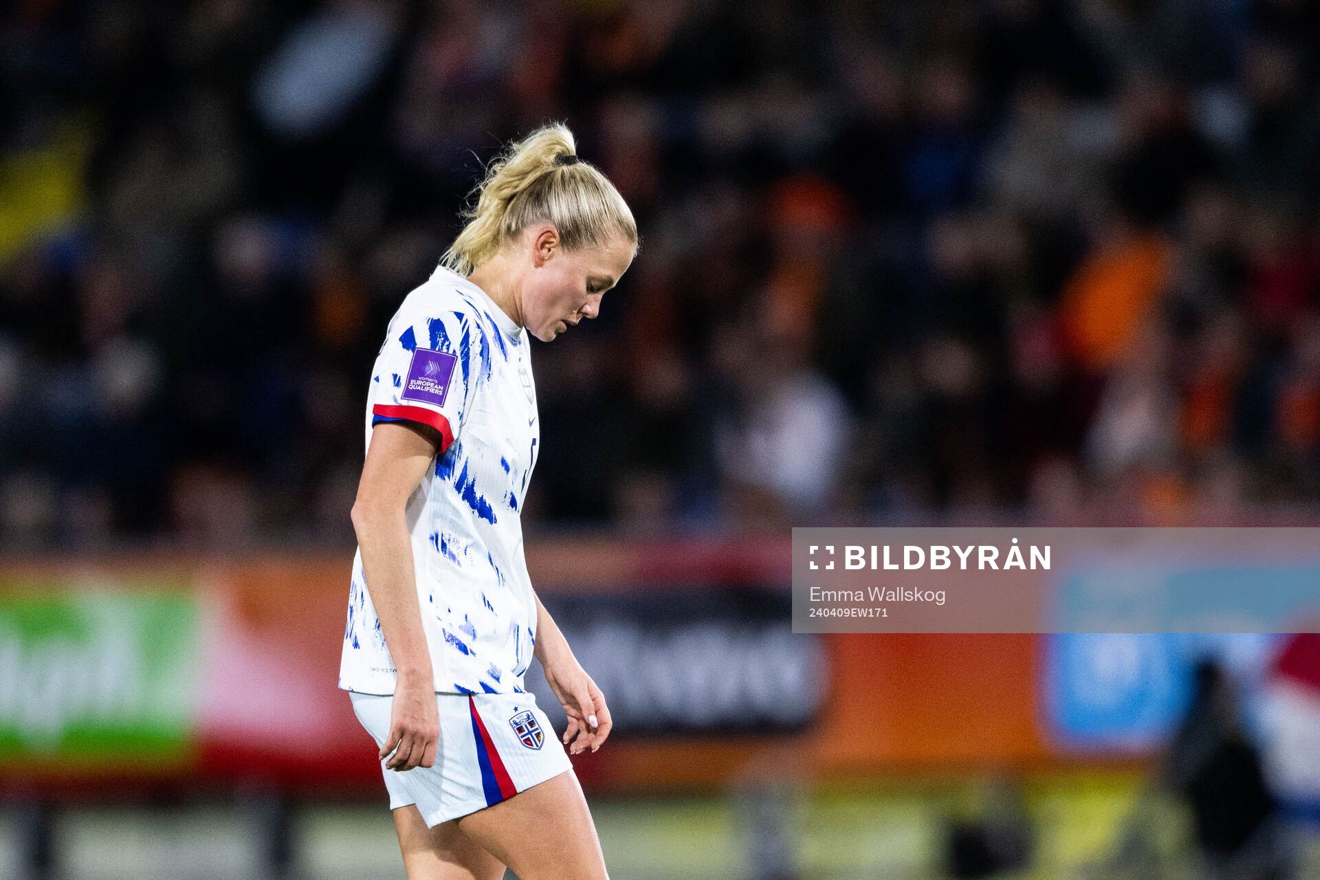 Guro Bergsvand of Norway looks dejected