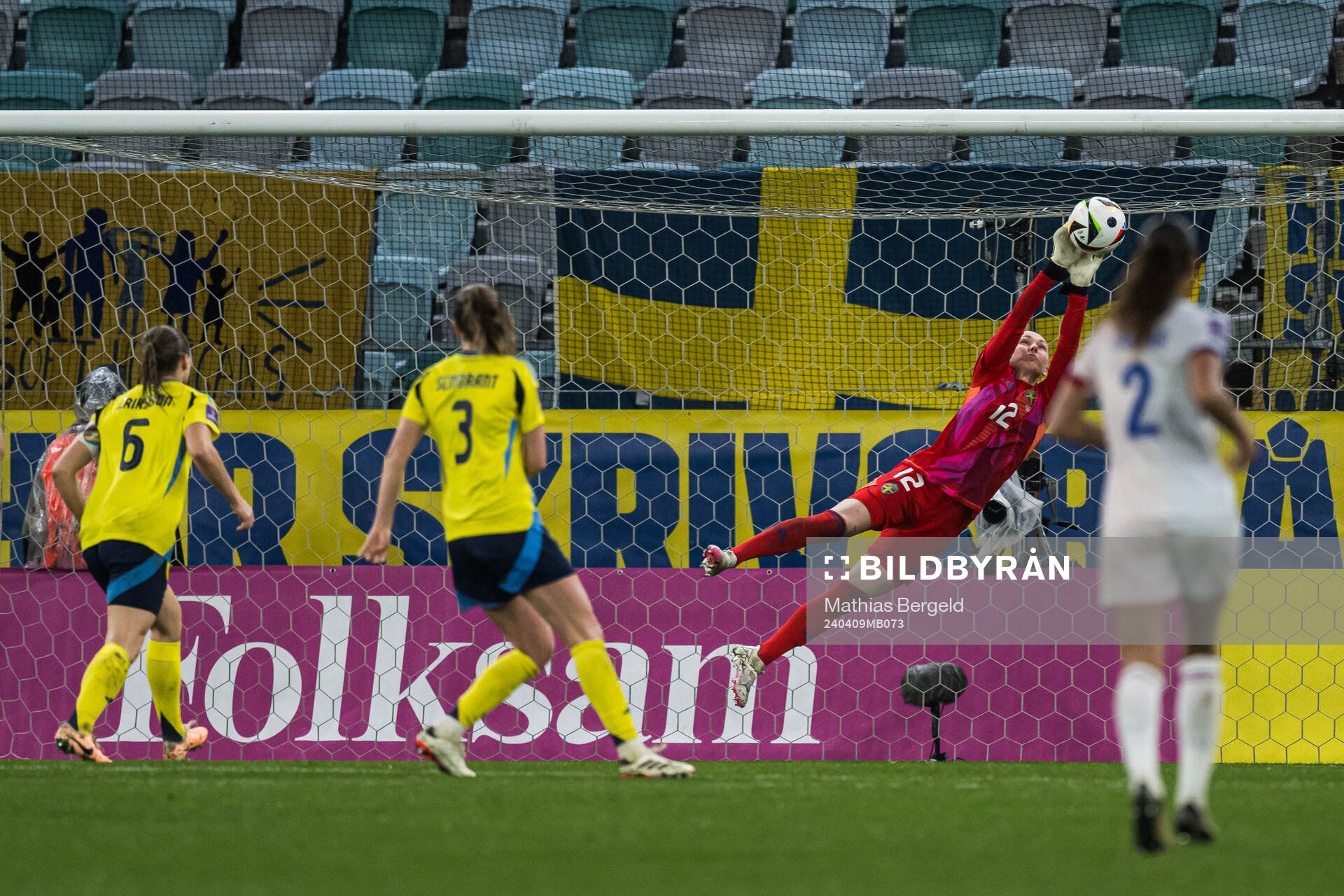 Goalkeeper Jennifer Falk of Sweden