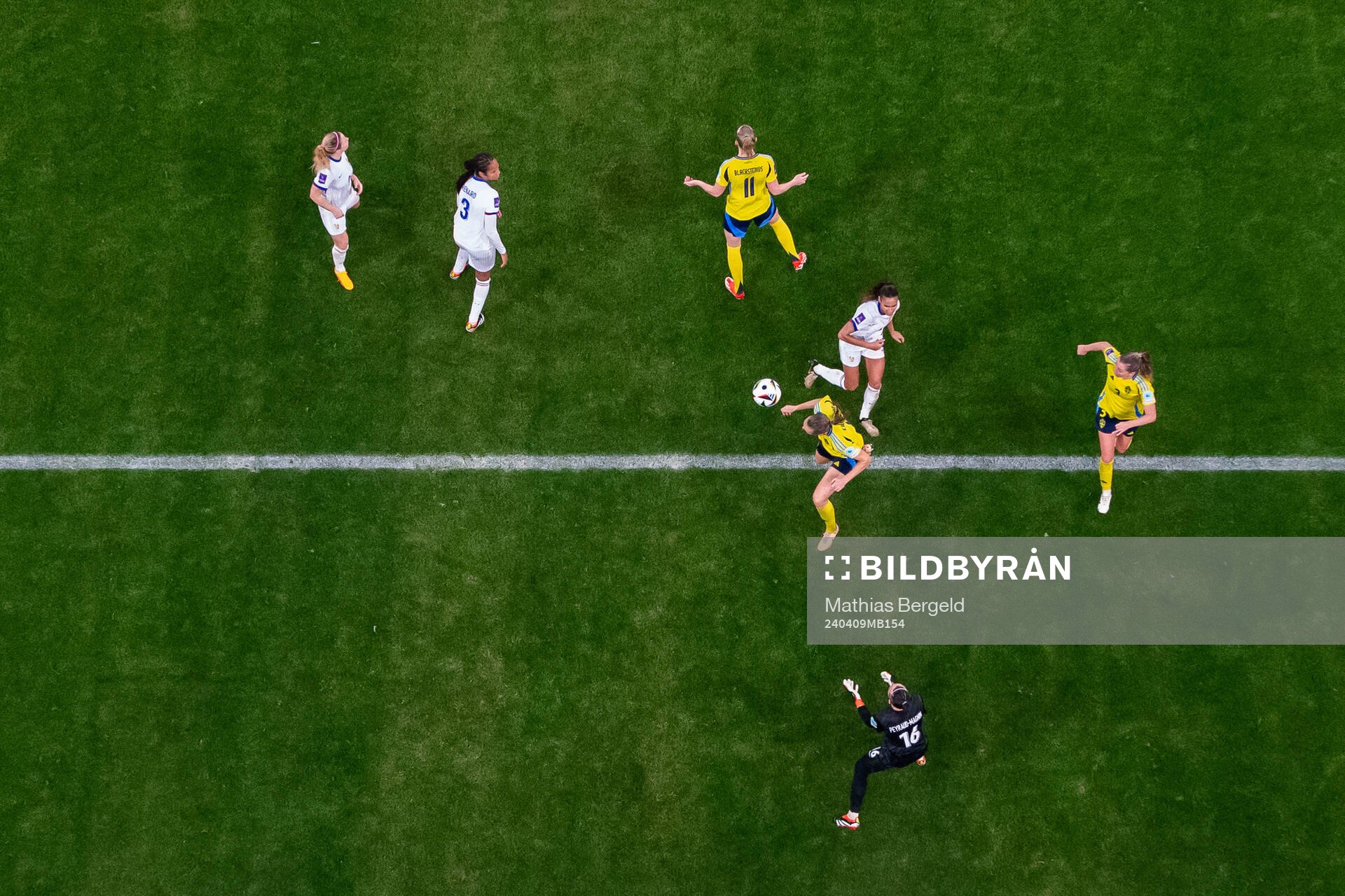 Magdalena Eriksson of Sweden scores a goal that later is