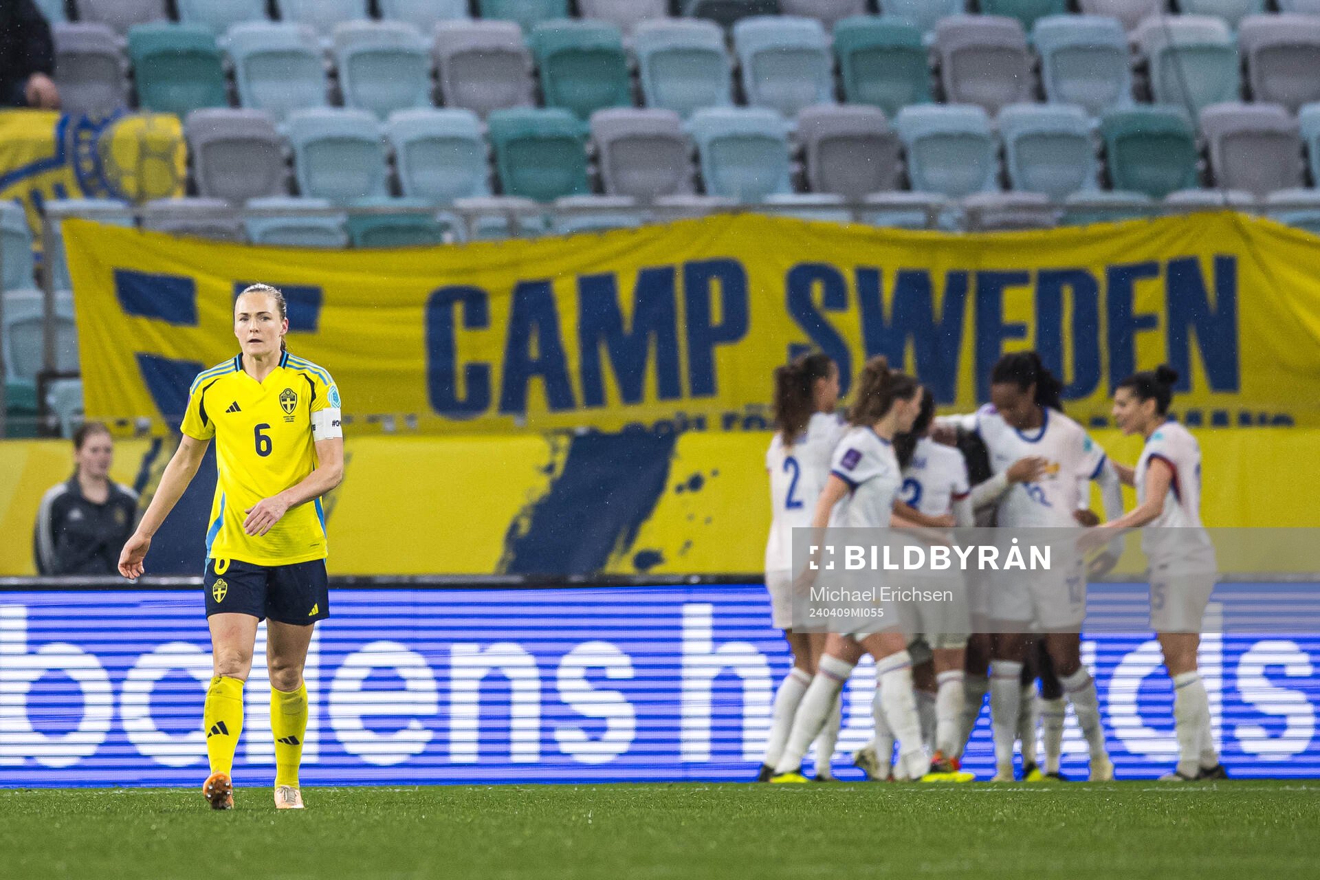 Magdalena Eriksson of Sweden looks dejected