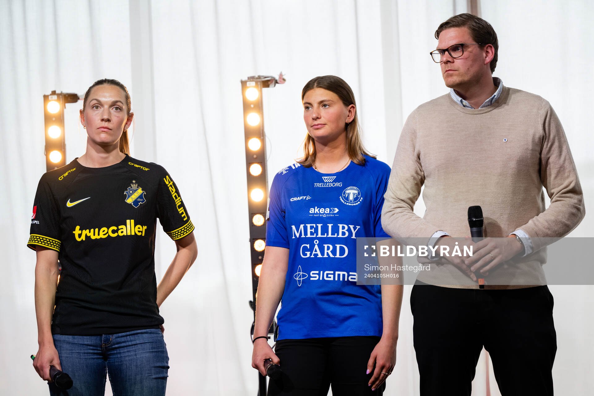 AIKs Jennie Nordin, Saga Ollerstam och Joakim Felldin,