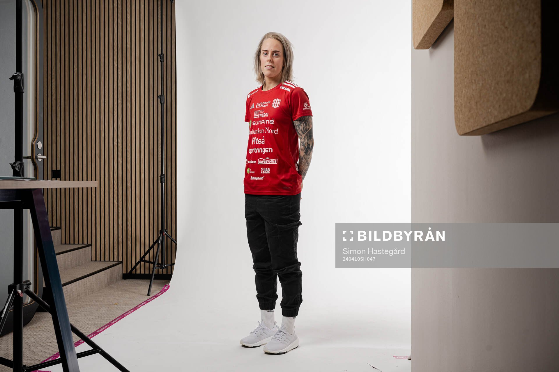 Cecilia Edlund, Piteå IF, poserar för porträtt under damallsvenskans upptaktsträff in den 10 april 2024 i Stockholm. 