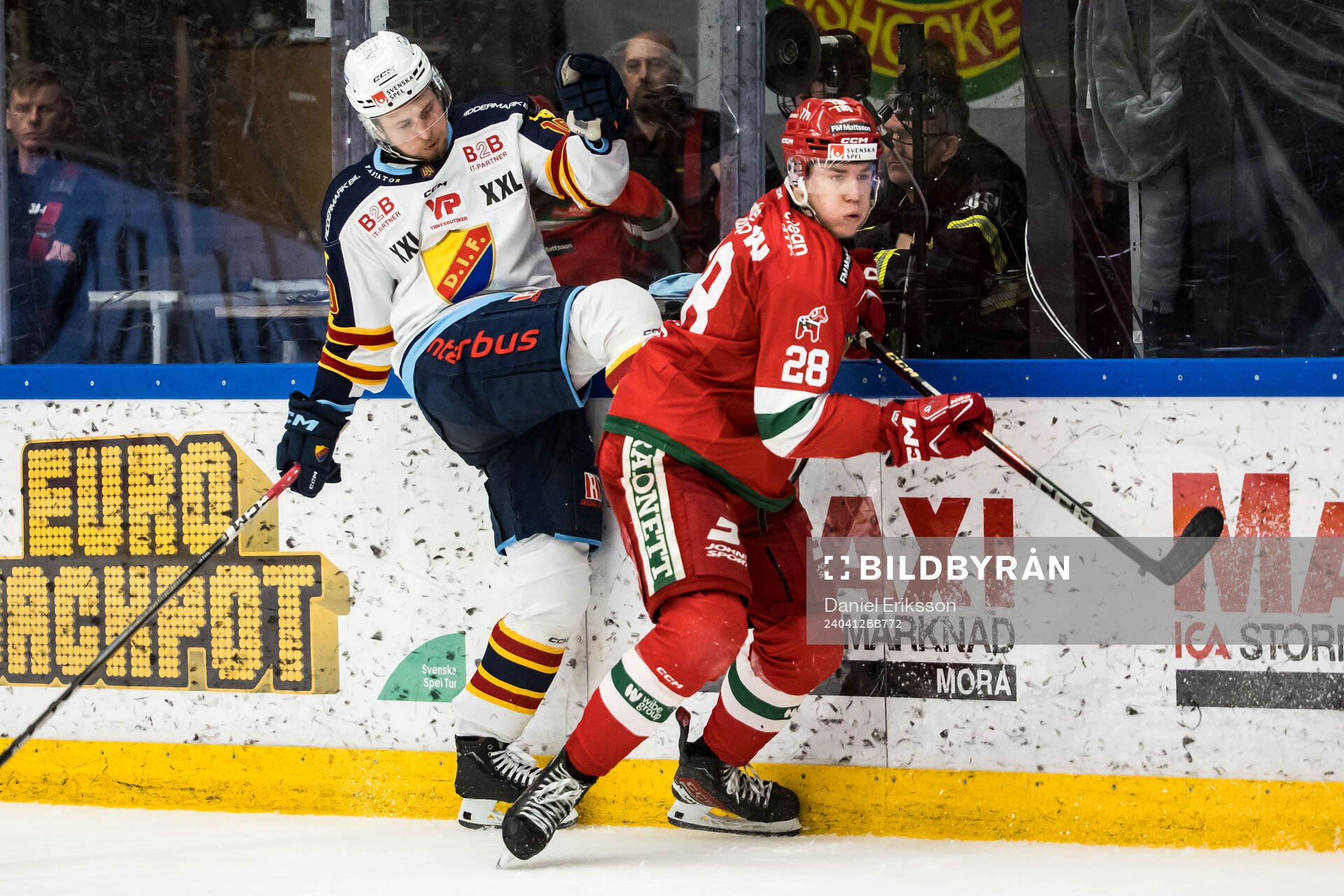 Djurgårdens Jakob Ragnarsson och Moras Michael