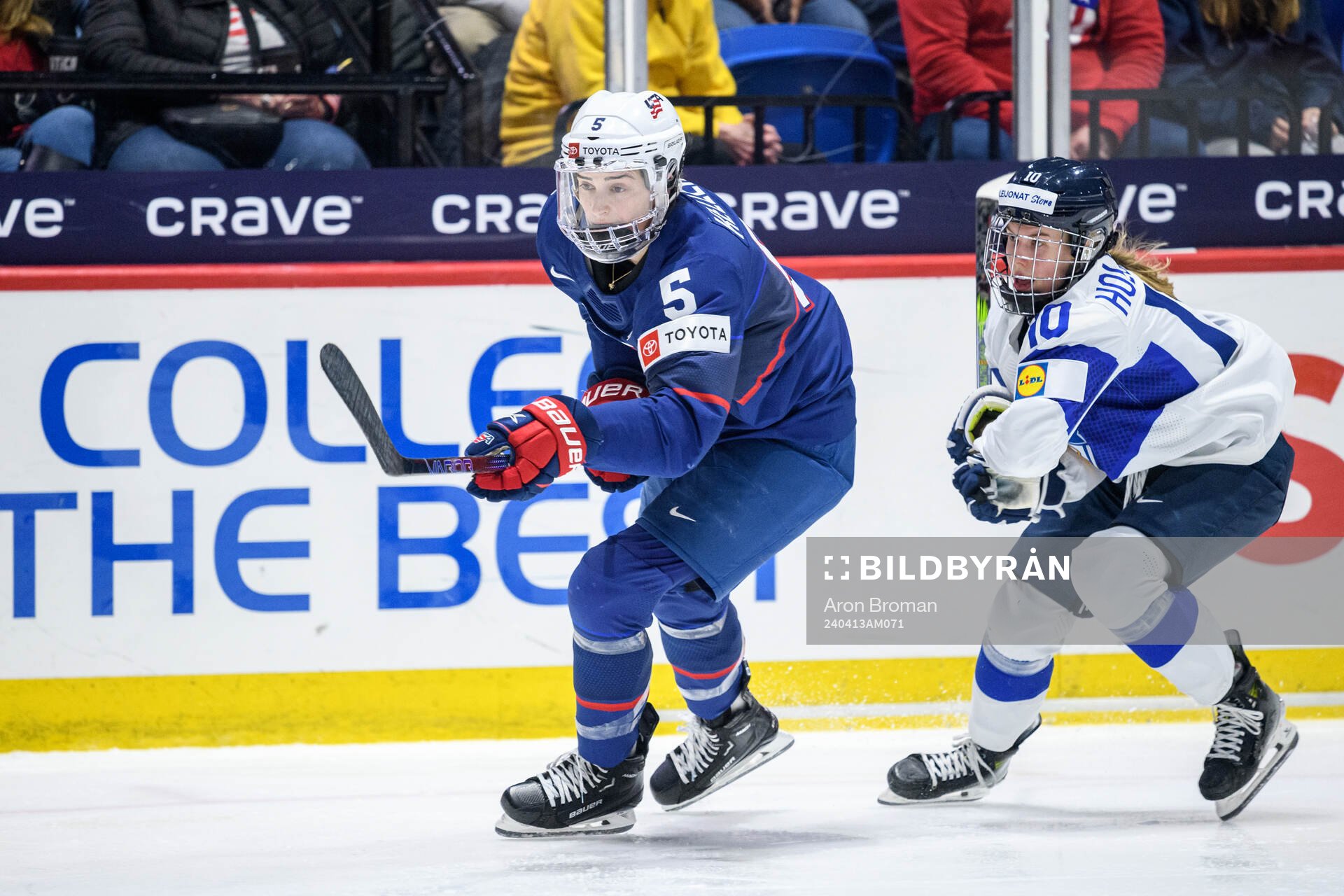 Megan Keller of USA and Elisa Holopainen of Finland
