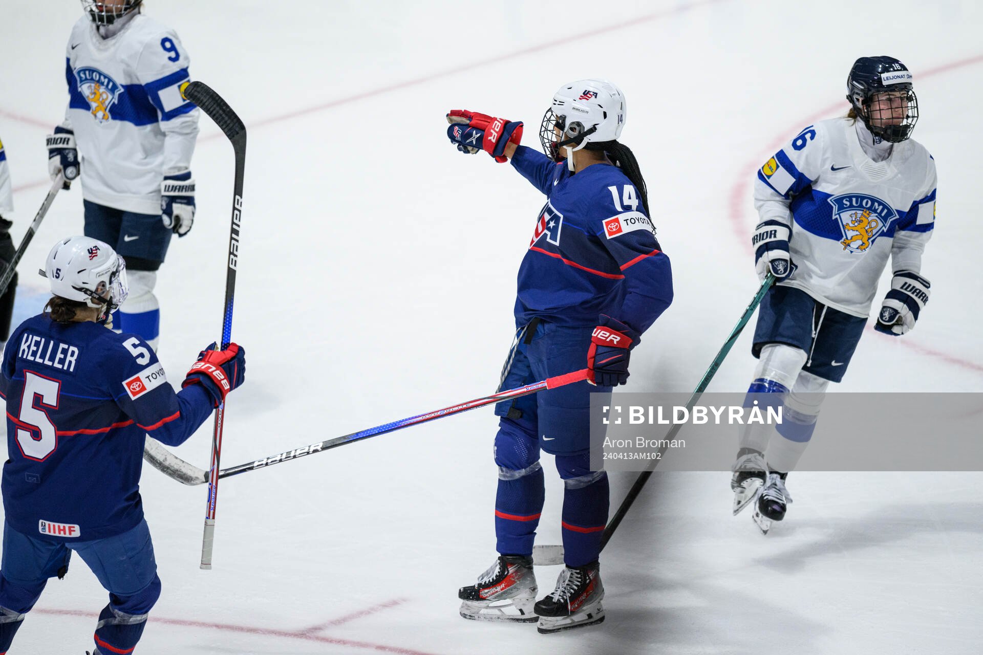 Laila Edwards of USA celebrates scoring 4-0